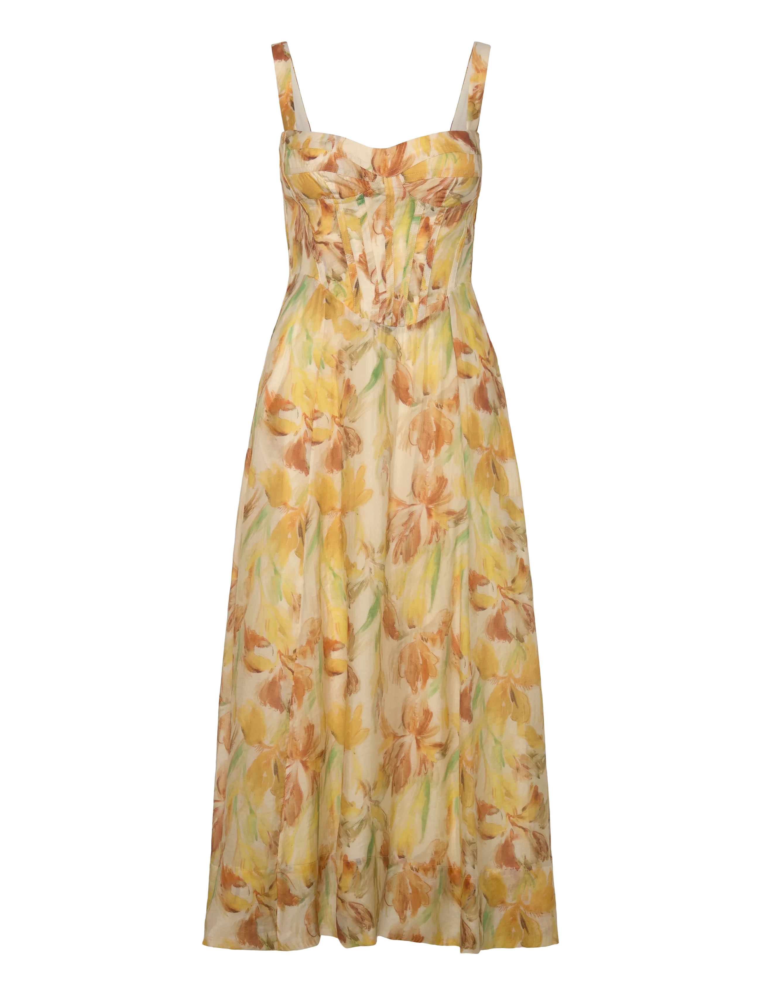 BARDOT Adaline Printed Midi Kleid Gelb - XL - Damen