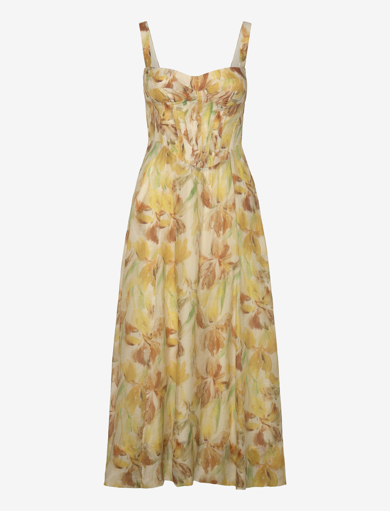 Bardot - ADALINE PRINTED MIDI DRESS - sukienki do kolan i midi - yellow flr - 0
