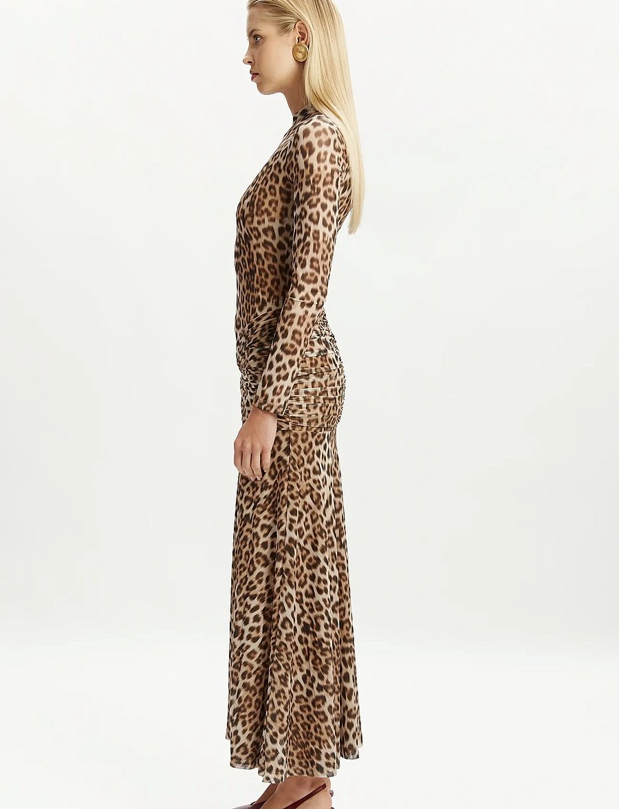 Bardot - LEA PRINTED MESH MIDI DRESS - maxikleider - b leopard - 3