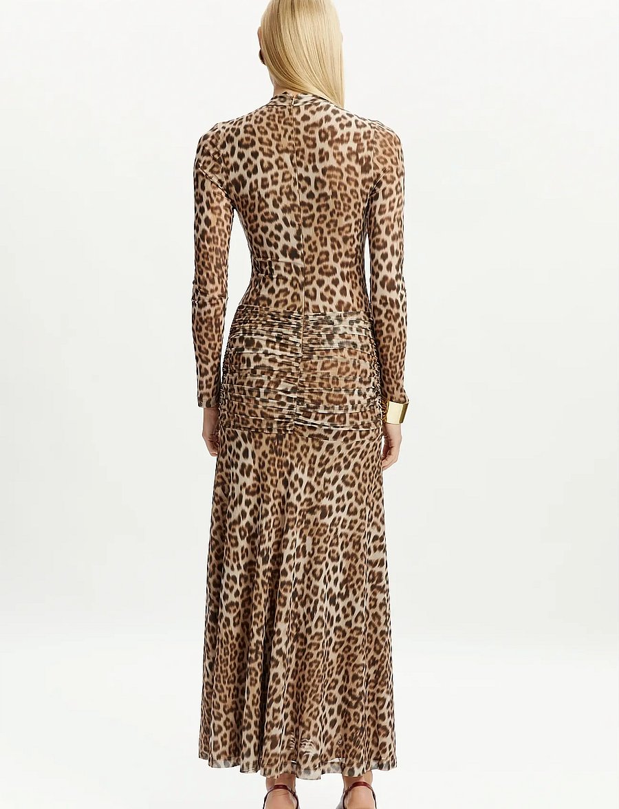 Bardot - LEA PRINTED MESH MIDI DRESS - maxikleider - b leopard - 4