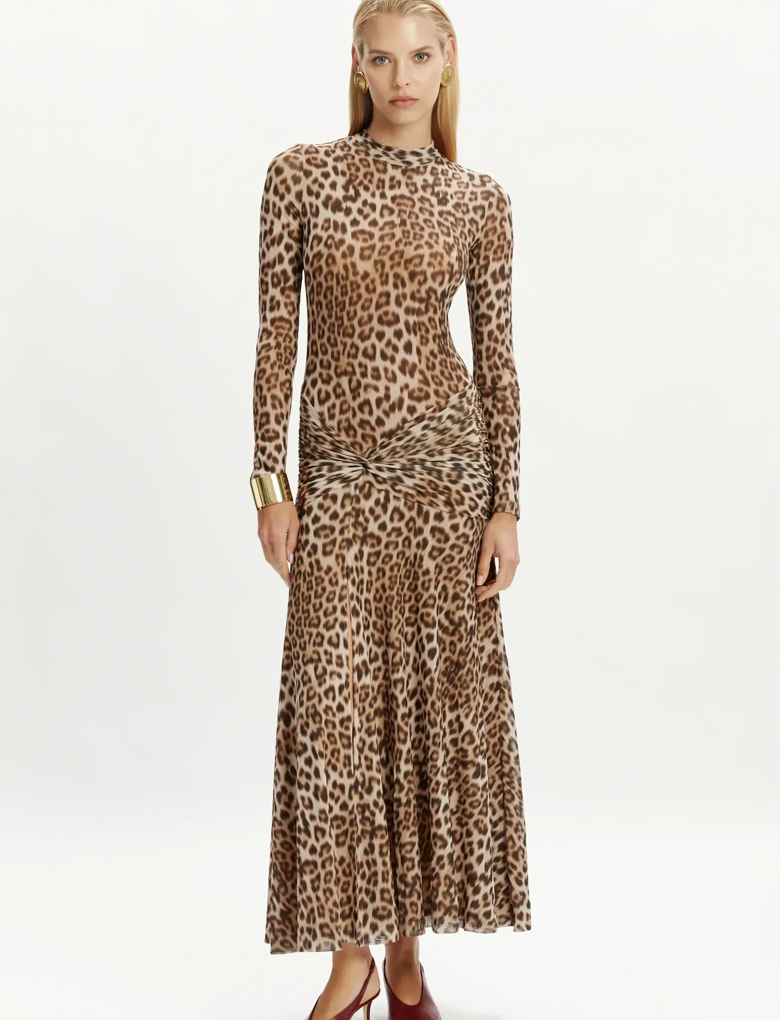 Bardot - LEA PRINTED MESH MIDI DRESS - maxi kjoler - b leopard - 5