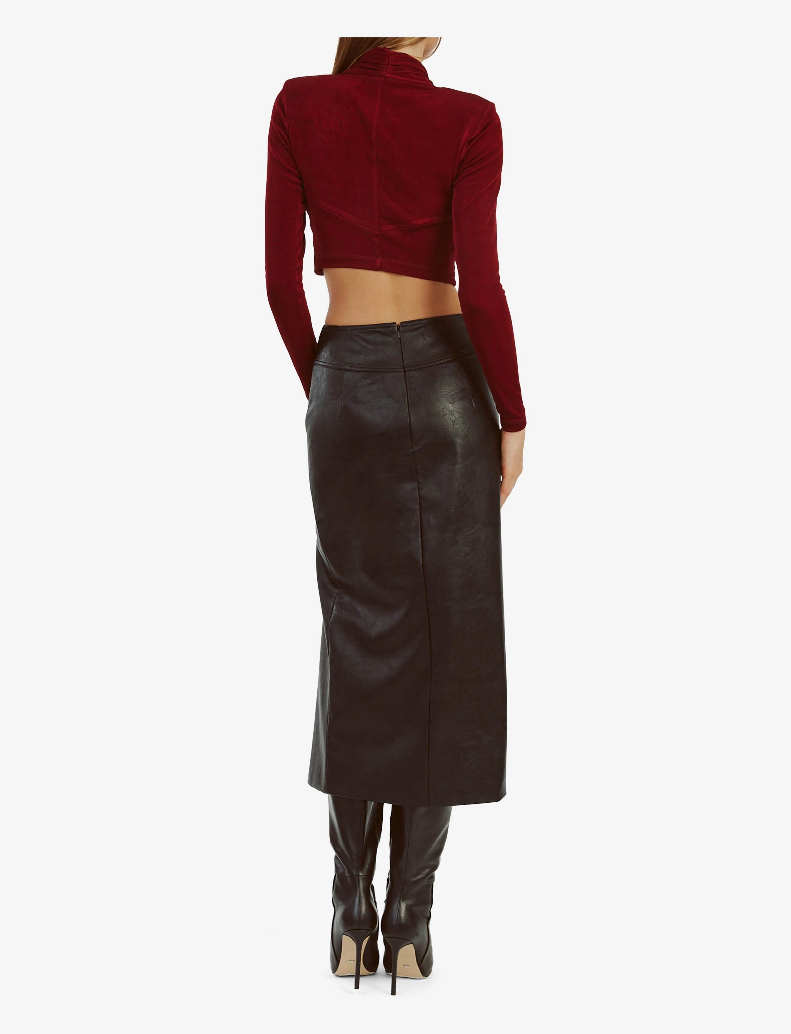 Bardot - DANTE VEGAN LEATHER MIDI SKIRT - midi-röcke - black - 5