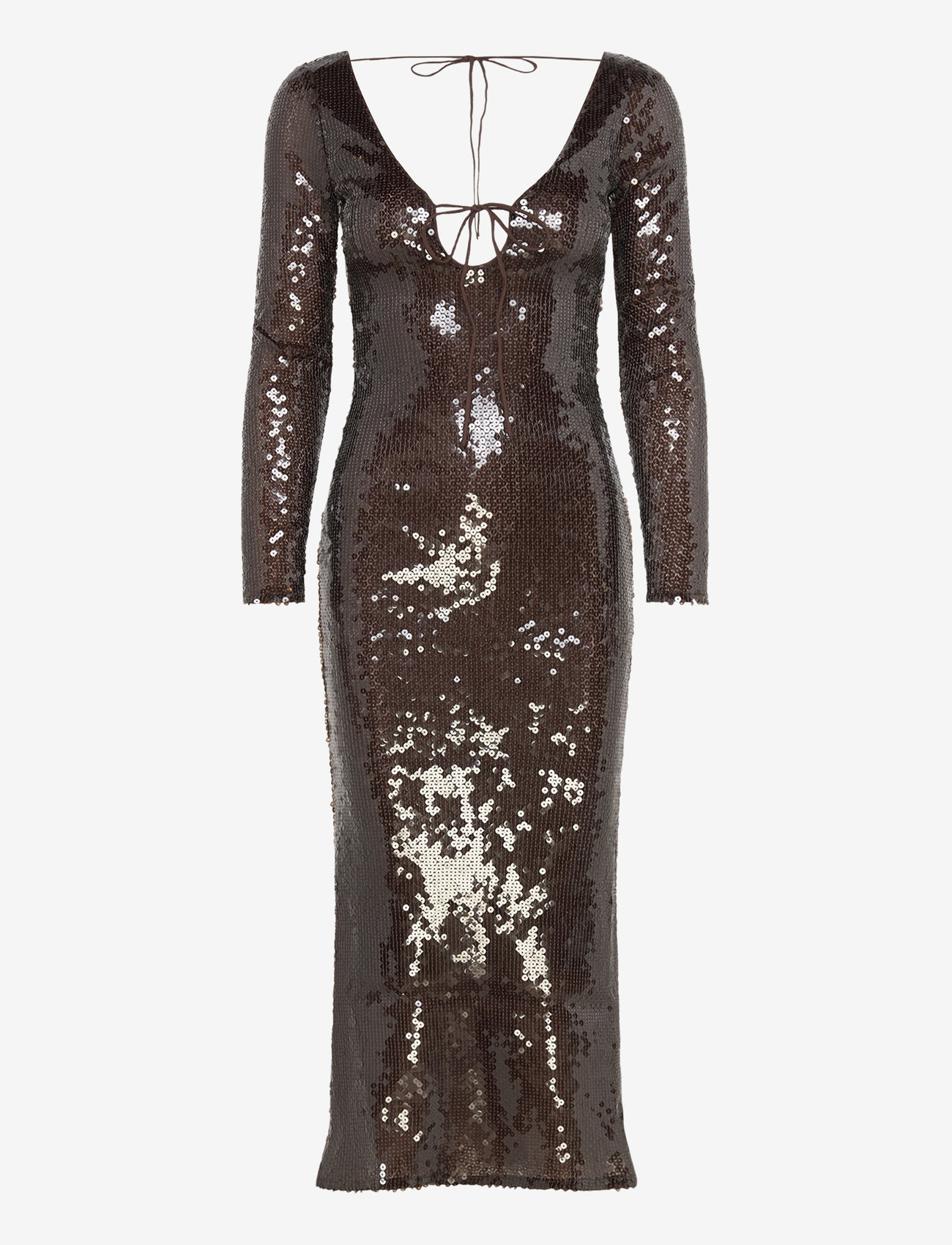Bardot - VERONA SEQUIN MAXI DRESS - paljettklänningar - dark choco - 1
