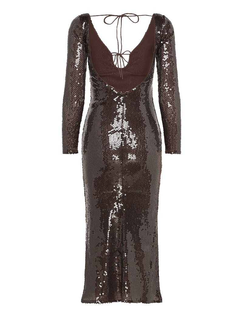 Bardot - VERONA SEQUIN MAXI DRESS - paljettklänningar - dark choco - 2
