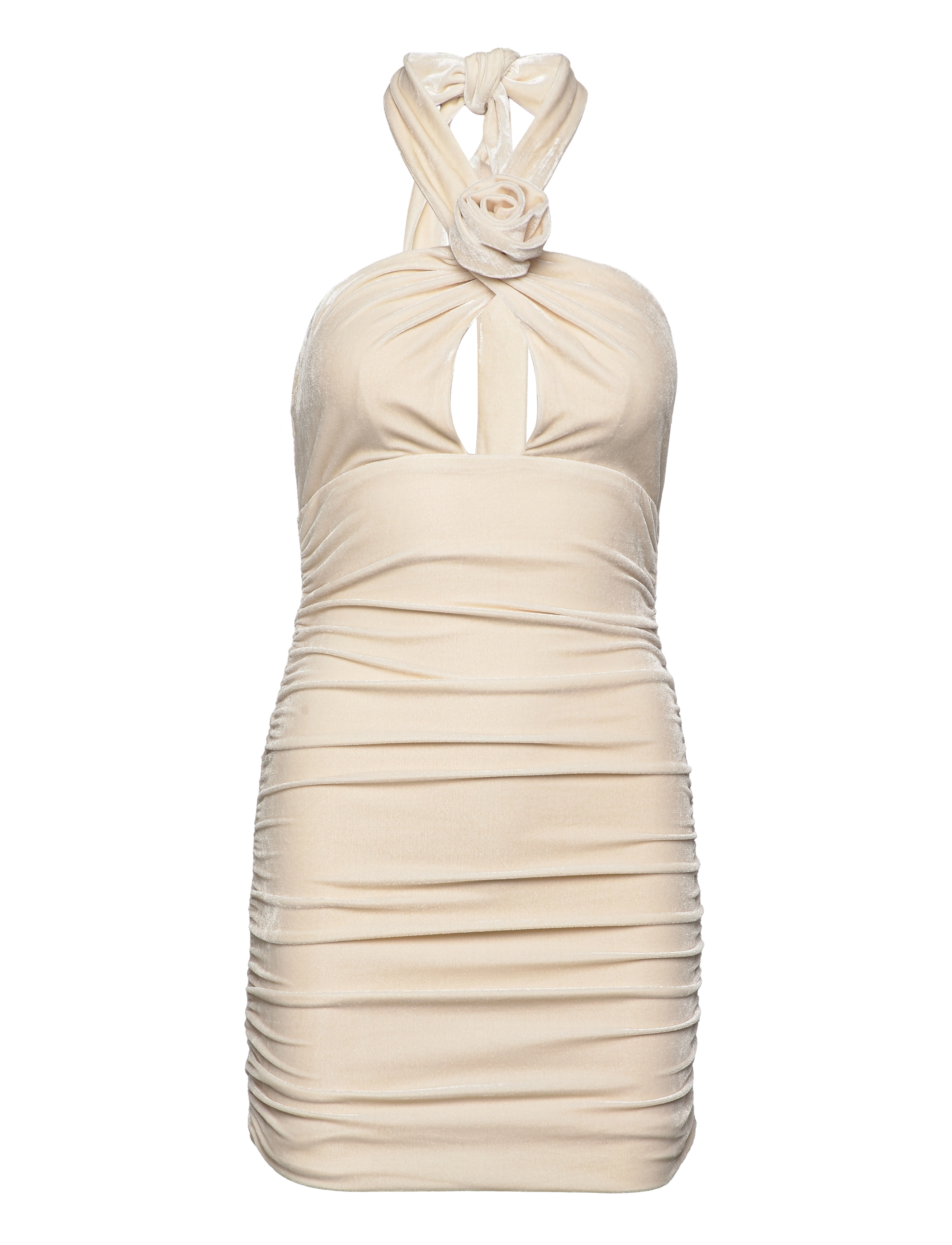 INARA VELOUR MINI DRESS - IVORY