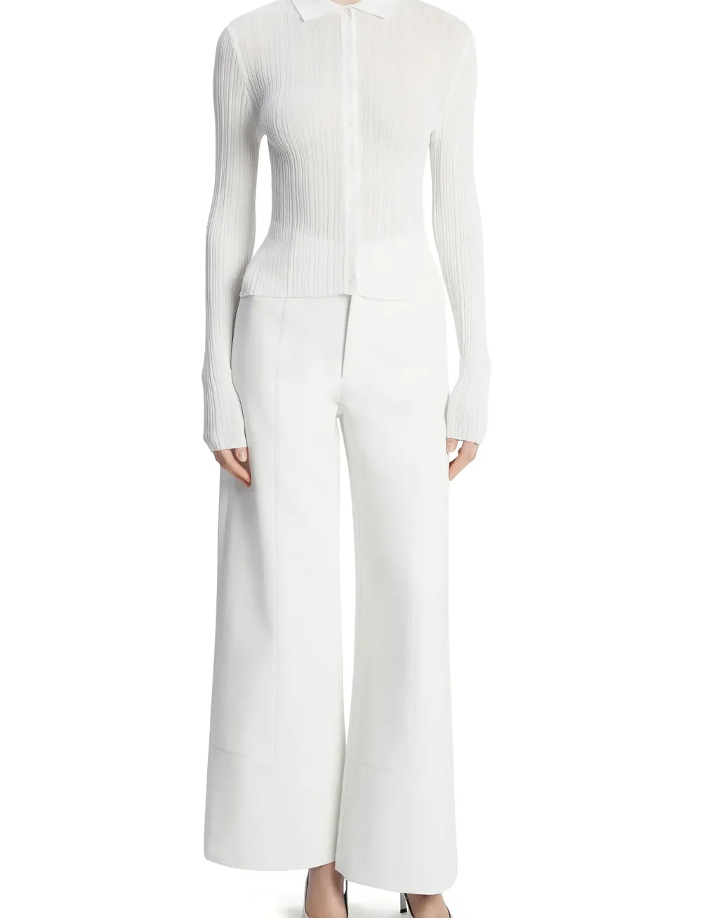 Bardot - MARLOWE PU WIDE LEG PANT - hosen mit weitem bein - orchid wht - 0