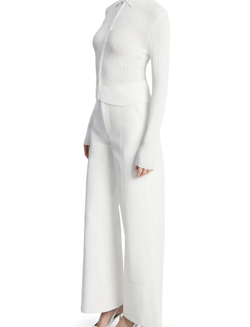 Bardot - MARLOWE PU WIDE LEG PANT - hosen mit weitem bein - orchid wht - 3