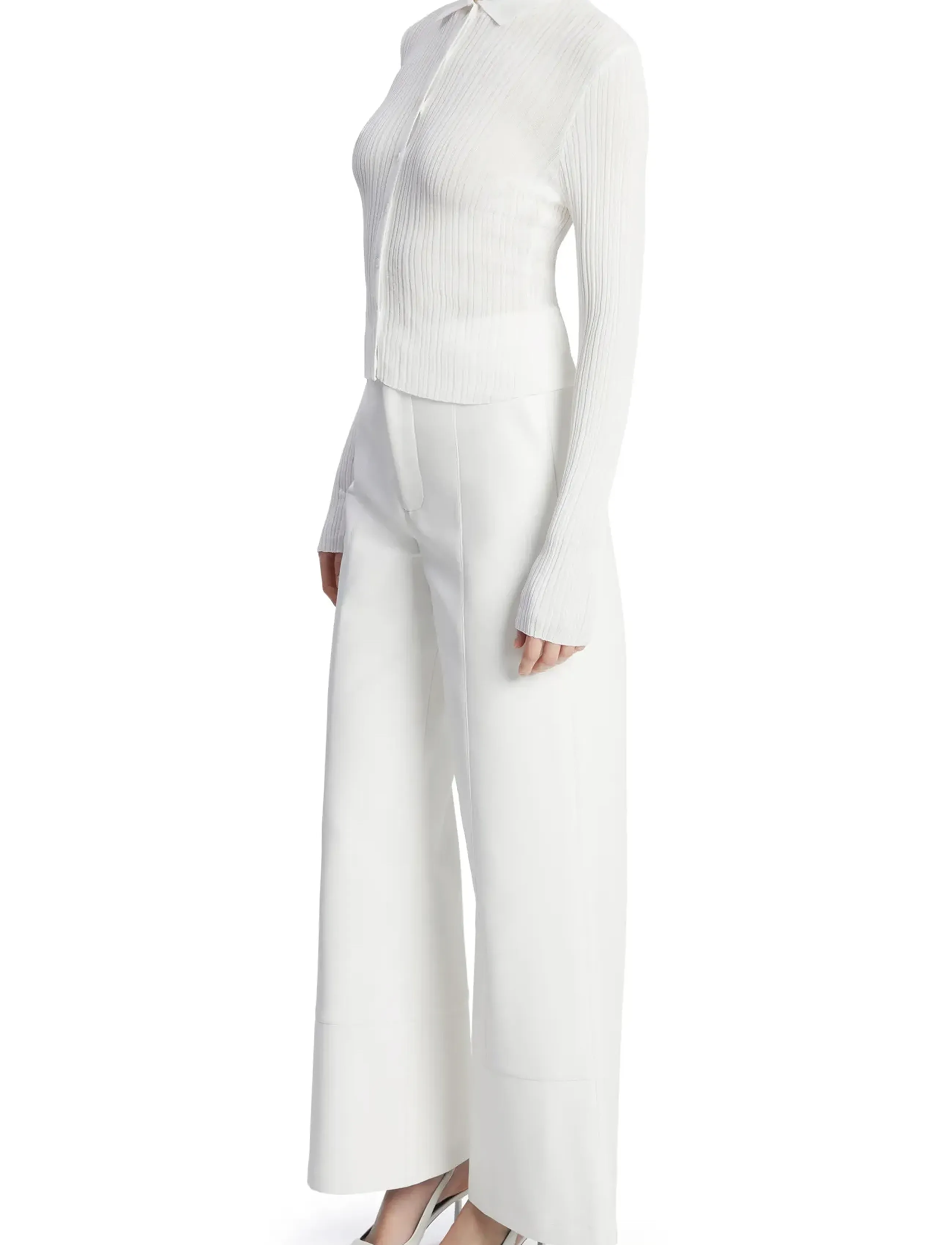 Bardot - MARLOWE PU WIDE LEG PANT - orchid wht - 3