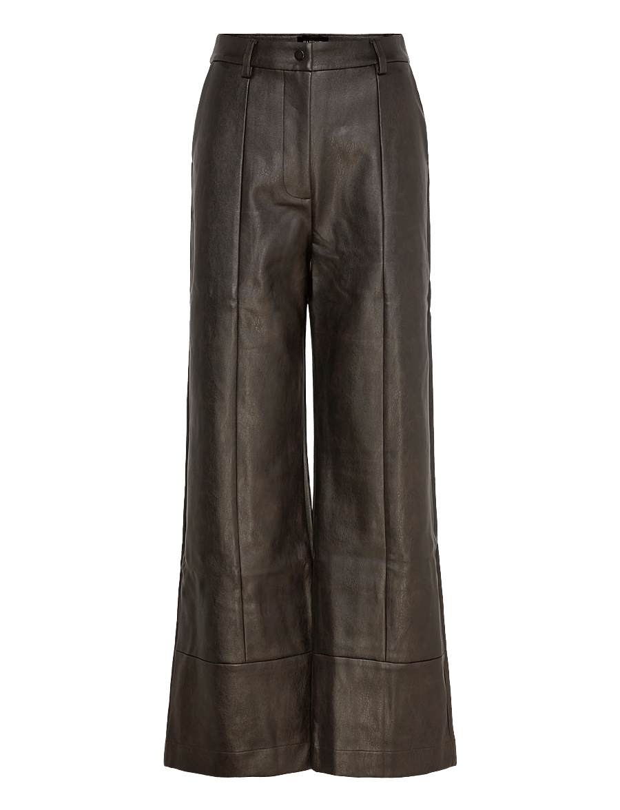 Bardot - MARLOWE VEGAN LEATHER PANT - læderbukser - dark choco - 1