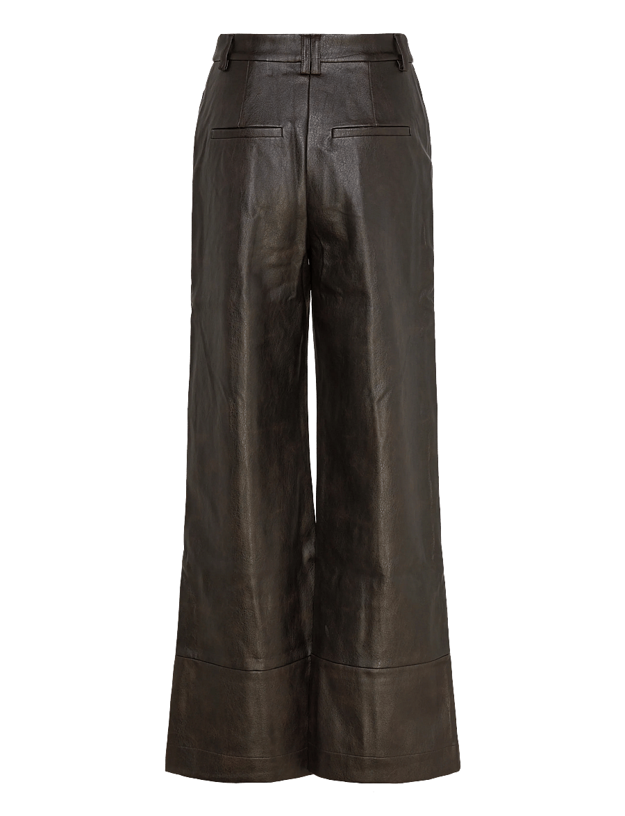 Bardot - MARLOWE VEGAN LEATHER PANT - læderbukser - dark choco - 2