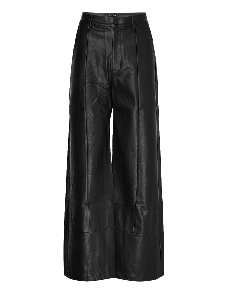 Bardot - MARLOWE PU WIDE LEG PANT - skinnbyxor - black - 1
