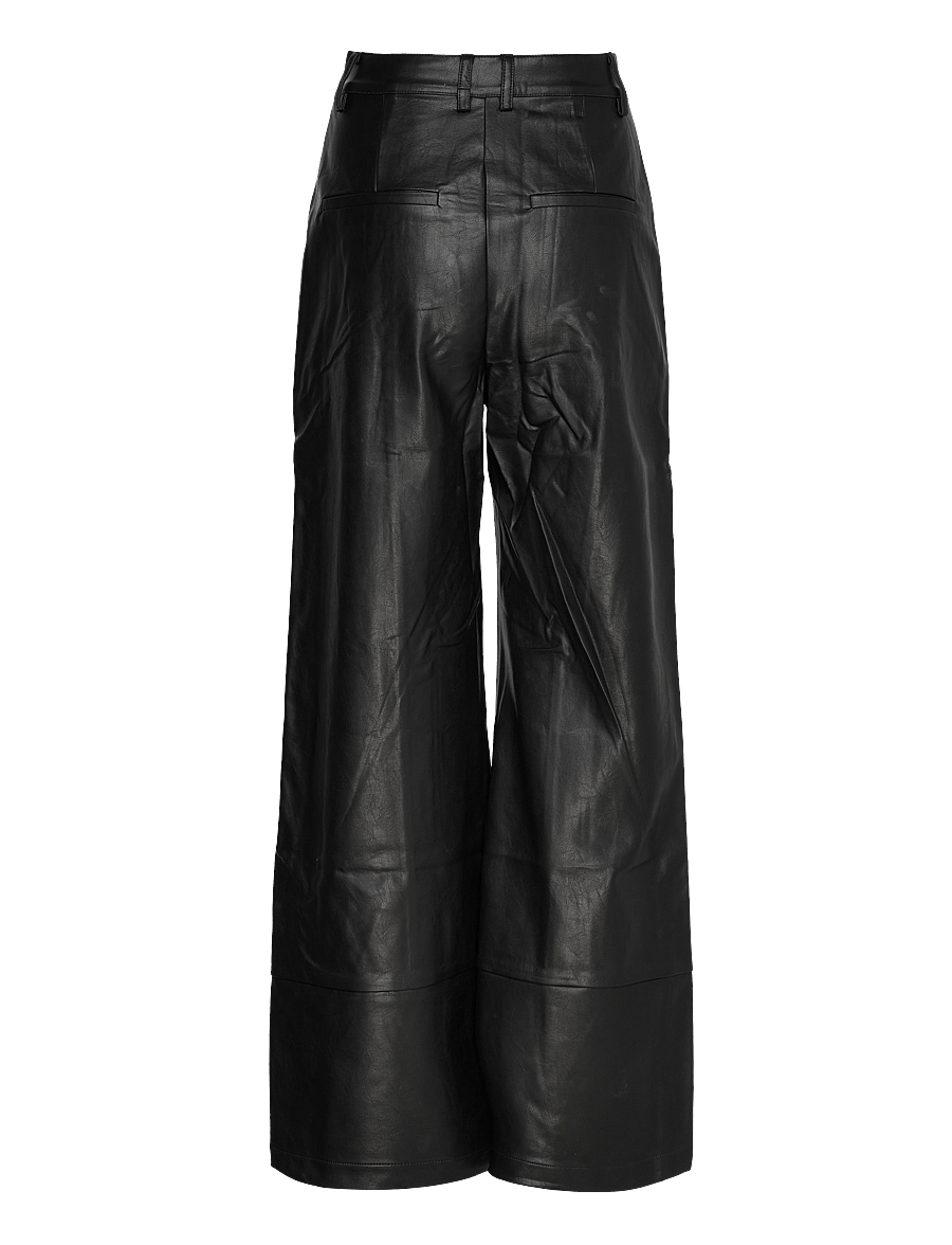 Bardot - MARLOWE PU WIDE LEG PANT - skinnbyxor - black - 2