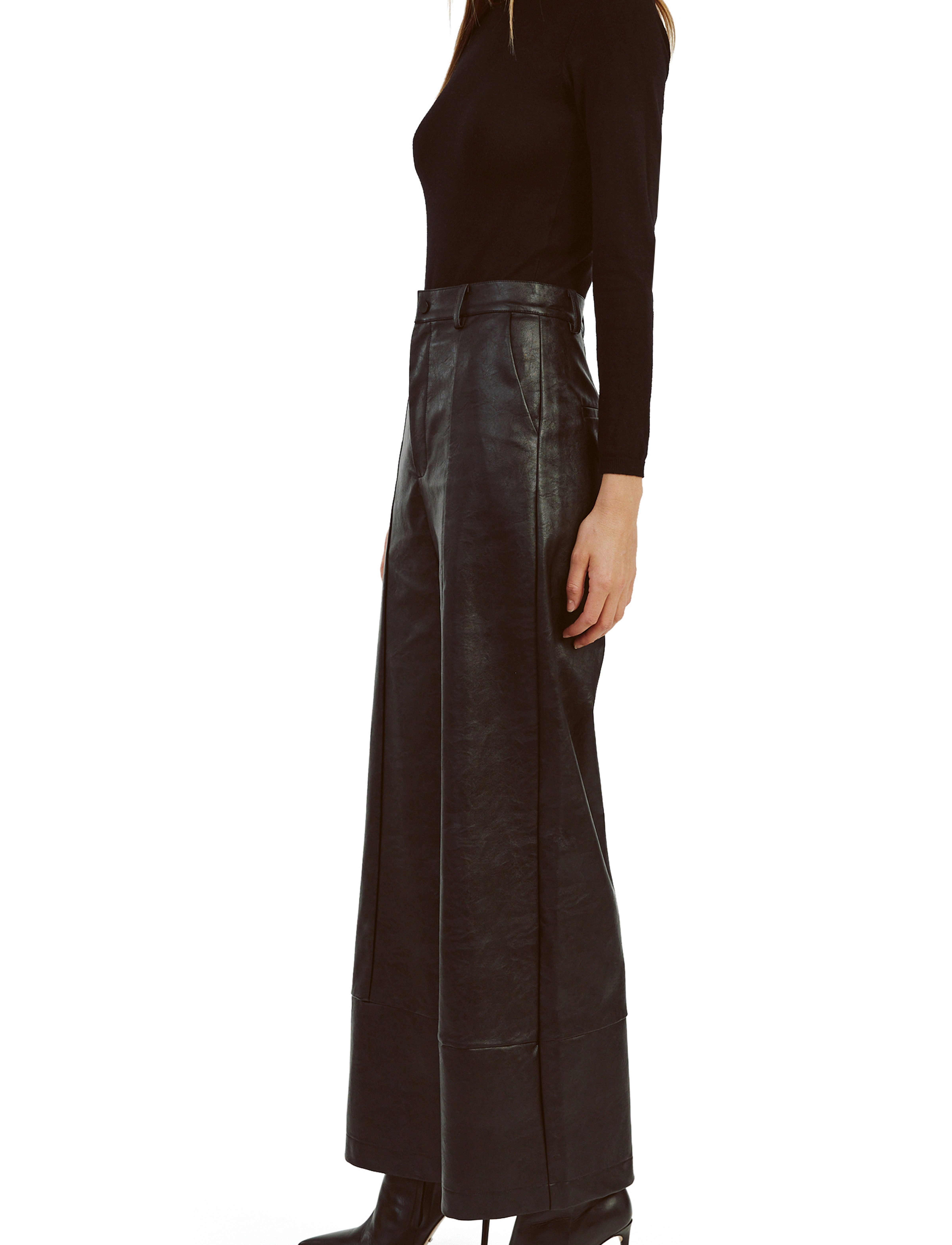Bardot - MARLOWE PU WIDE LEG PANT - black - 3