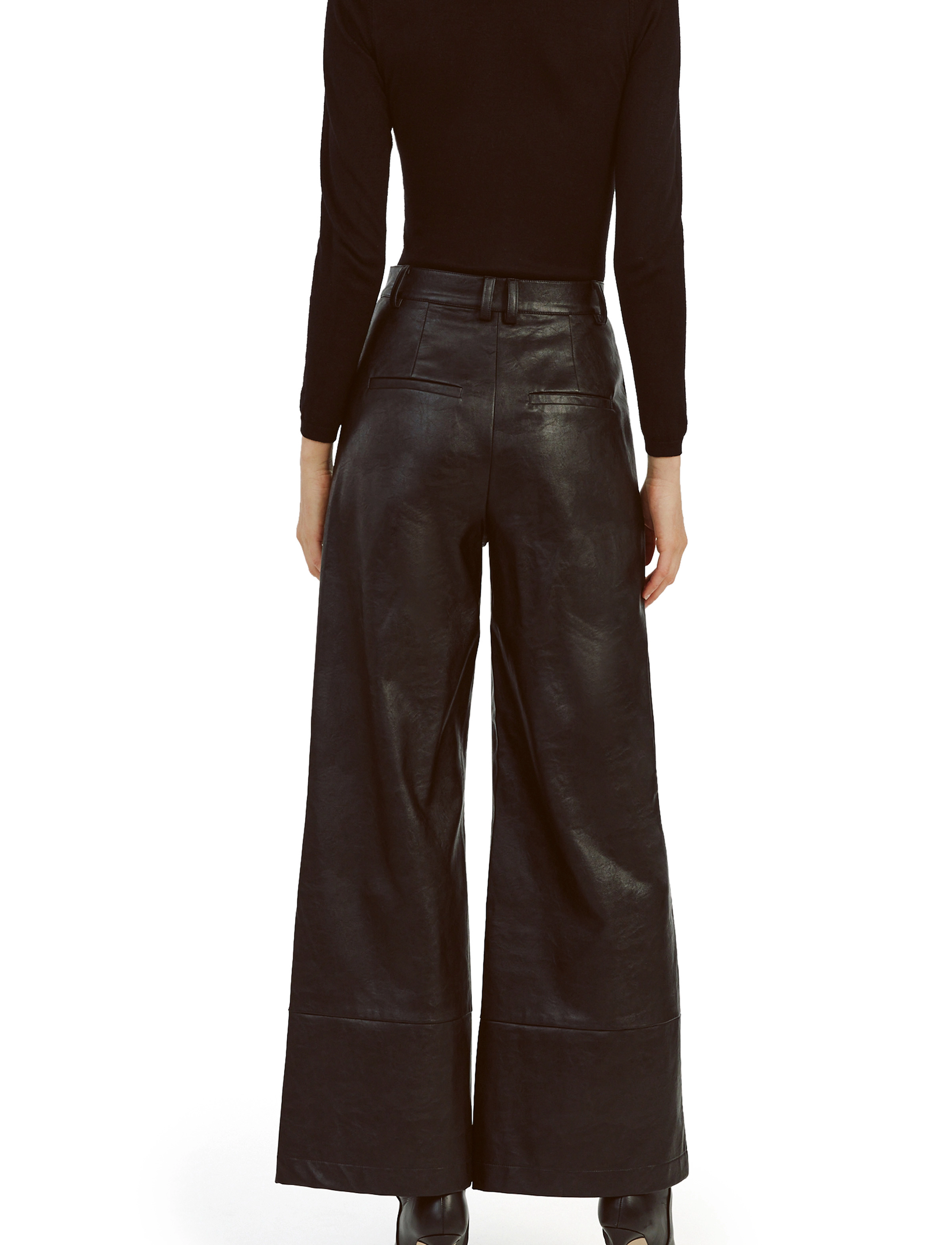 Bardot - MARLOWE PU WIDE LEG PANT - black - 4