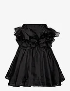 FLEURETTE FLOWER MINI DRESS - BLACK