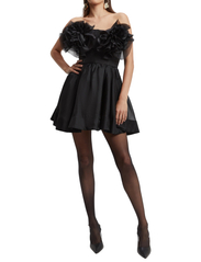 Bardot - FLEURETTE FLOWER MINI DRESS - festklær til outlet-priser - black - 4