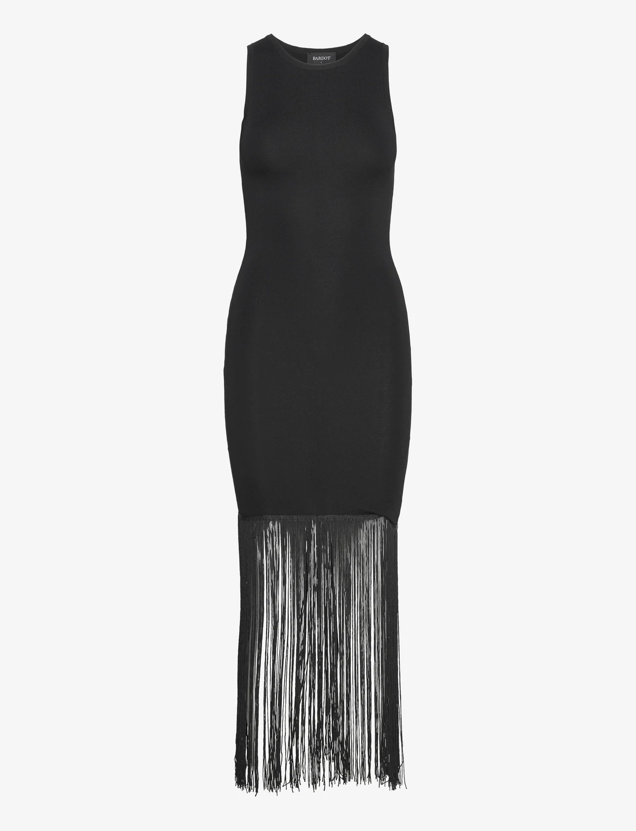 Bardot - TASSEL KNIT DRESS - bodycon dresses - black - 0