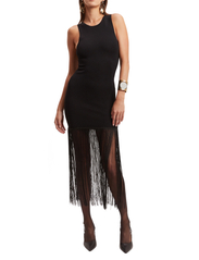 Bardot - TASSEL KNIT DRESS - bodycon dresses - black - 2