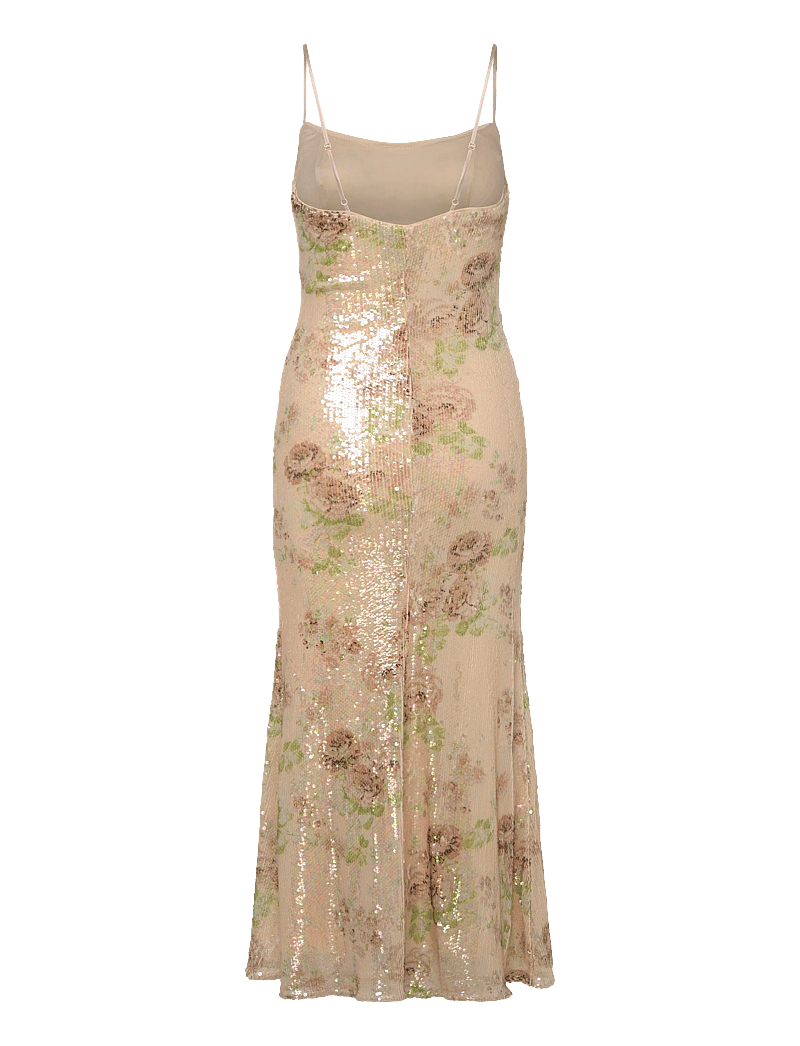 Bardot - ADONI SEQUIN MESH MIDI DRESS - pailletkjoler - beige fl - 1