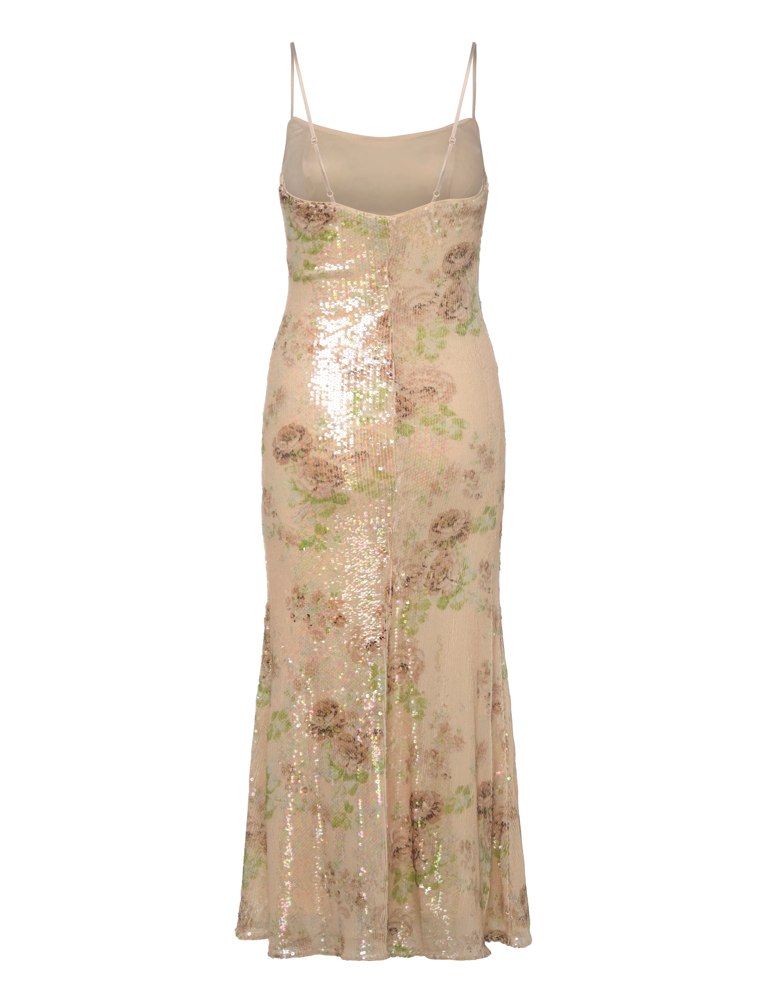 Bardot - ADONI SEQUIN MESH MIDI DRESS - paljettklänningar - beige fl - 1
