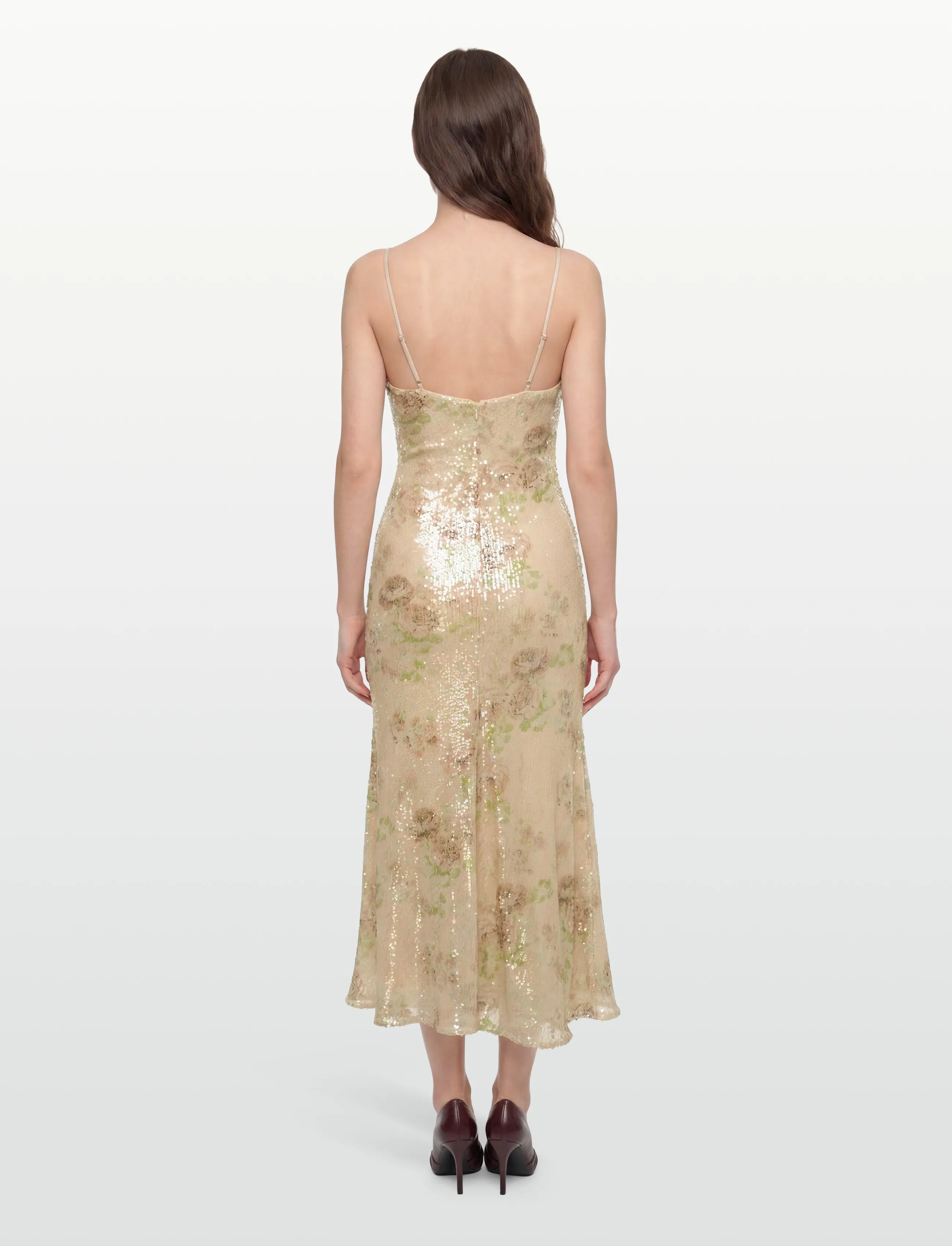 Bardot - ADONI SEQUIN MESH MIDI DRESS - pailletkjoler - beige fl - 4