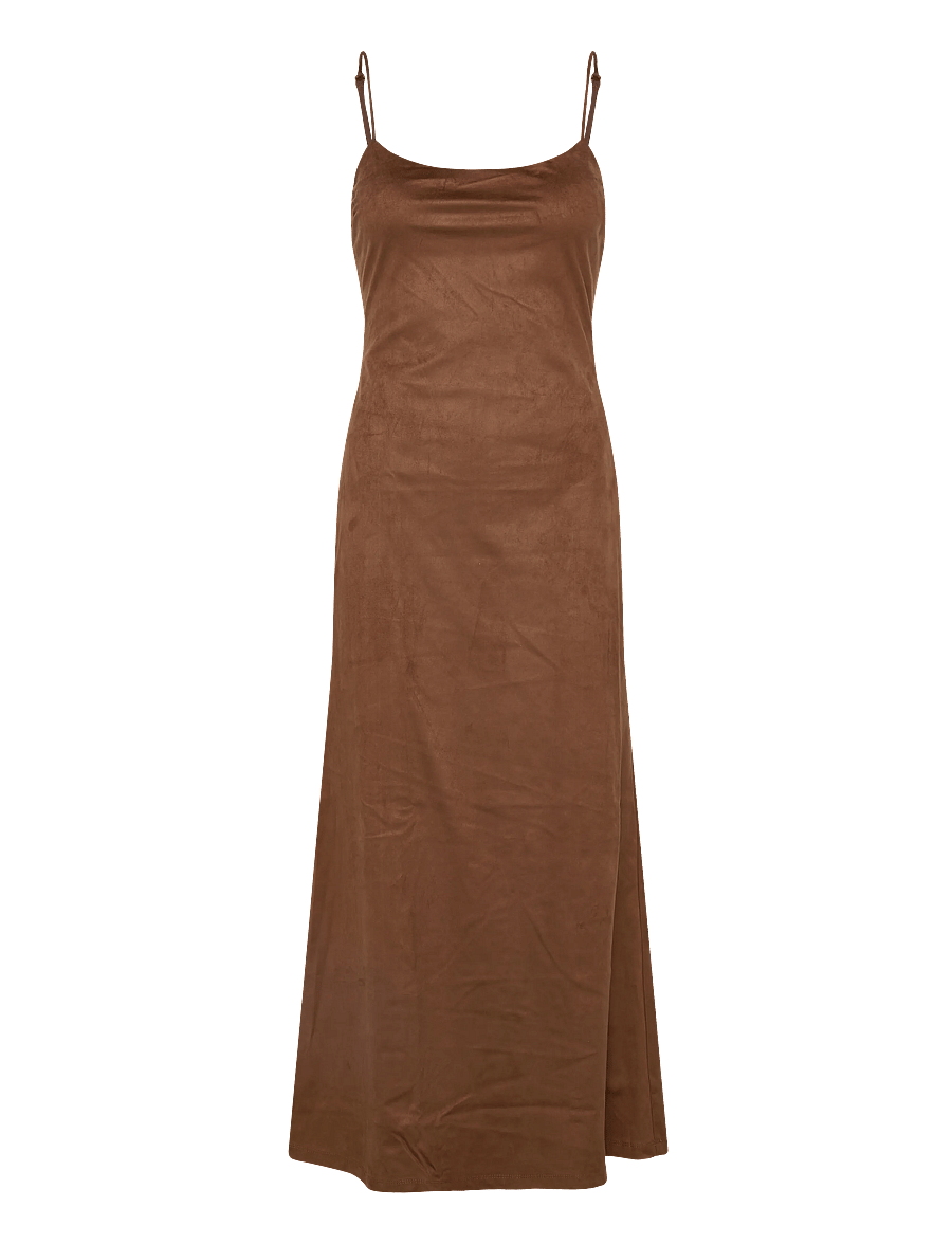 Bardot - NADIRA VEGAN SUEDE DRESS - slip dresses - chocolate - 1