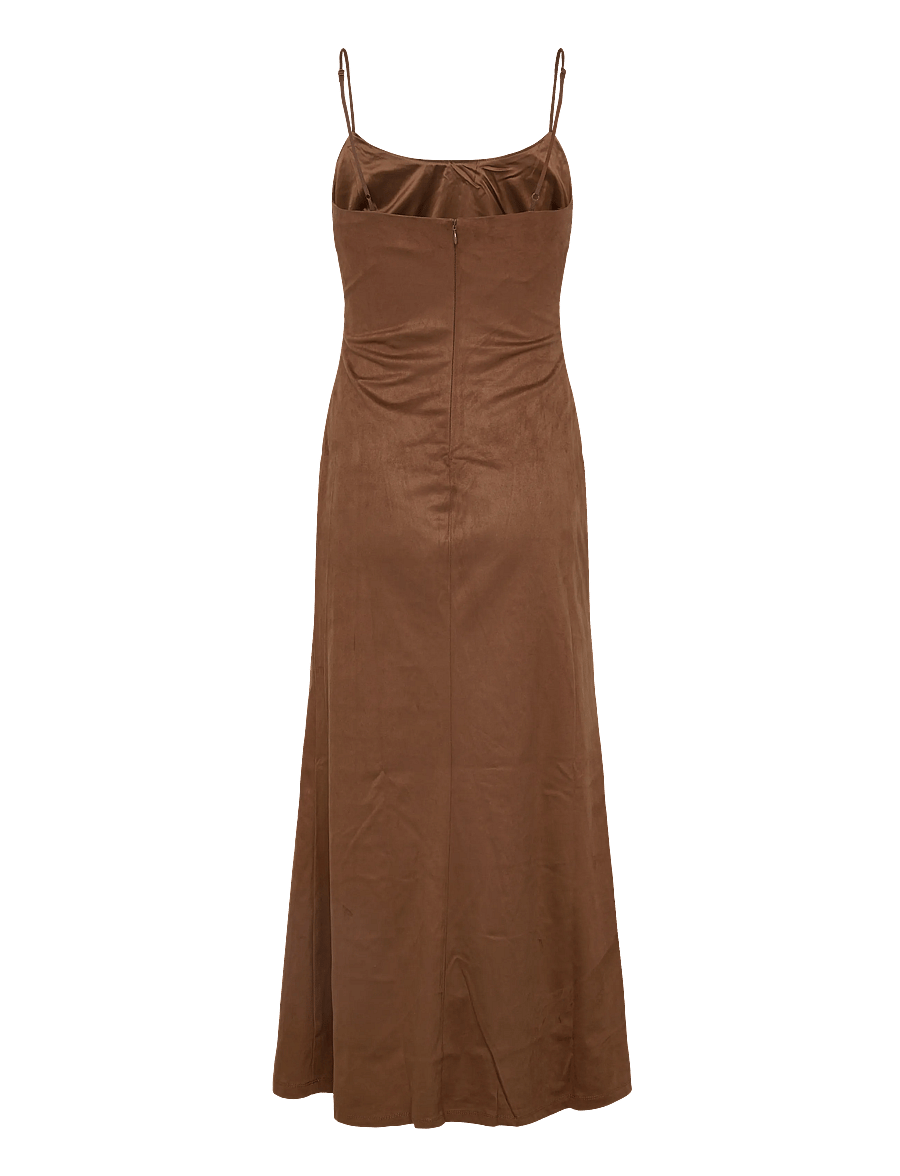 Bardot - NADIRA VEGAN SUEDE DRESS - slip dresses - chocolate - 2