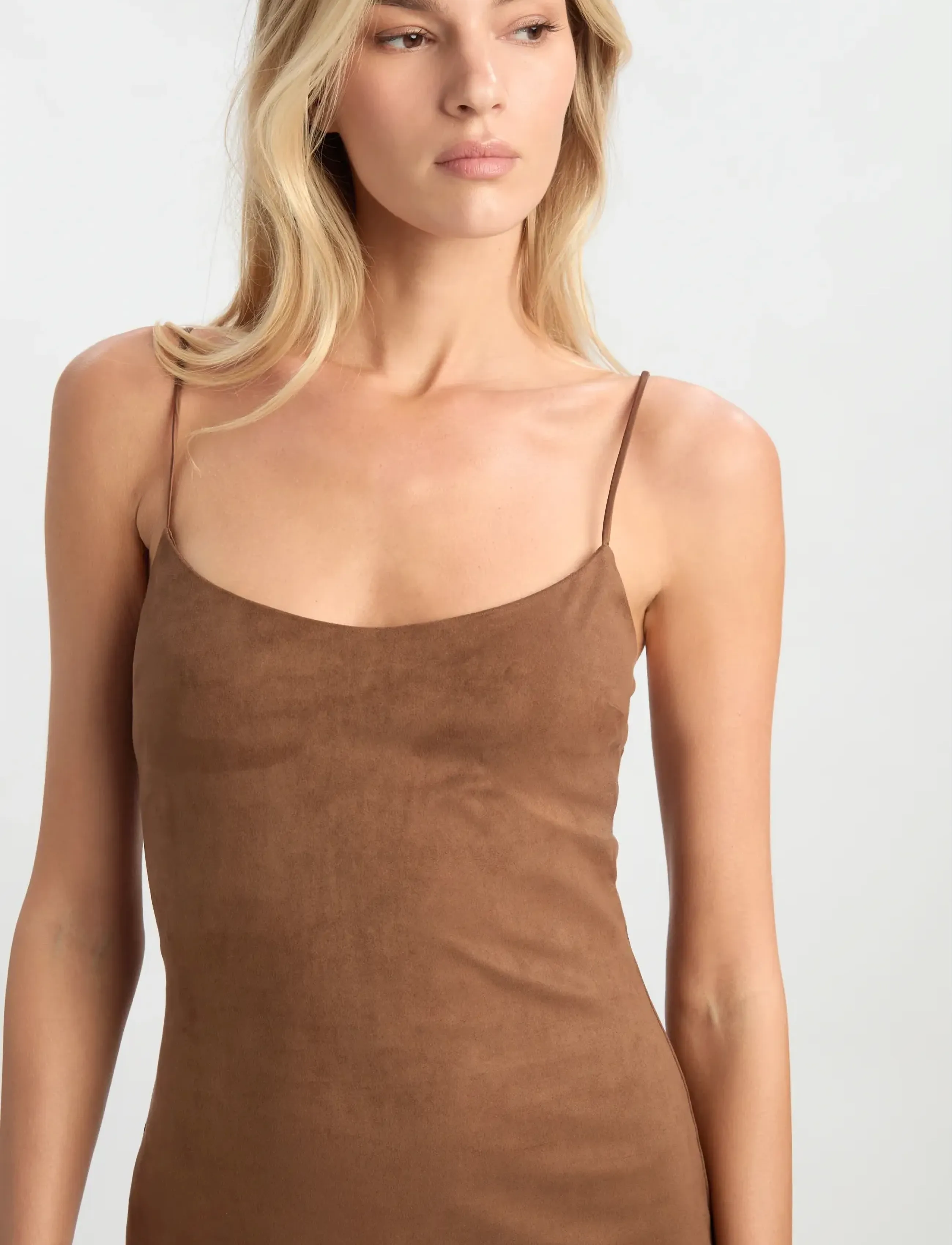 Bardot Nadira Vegan Suede Dress, 38, Brown, Kjoler > Knælange Og Midi, Dame
