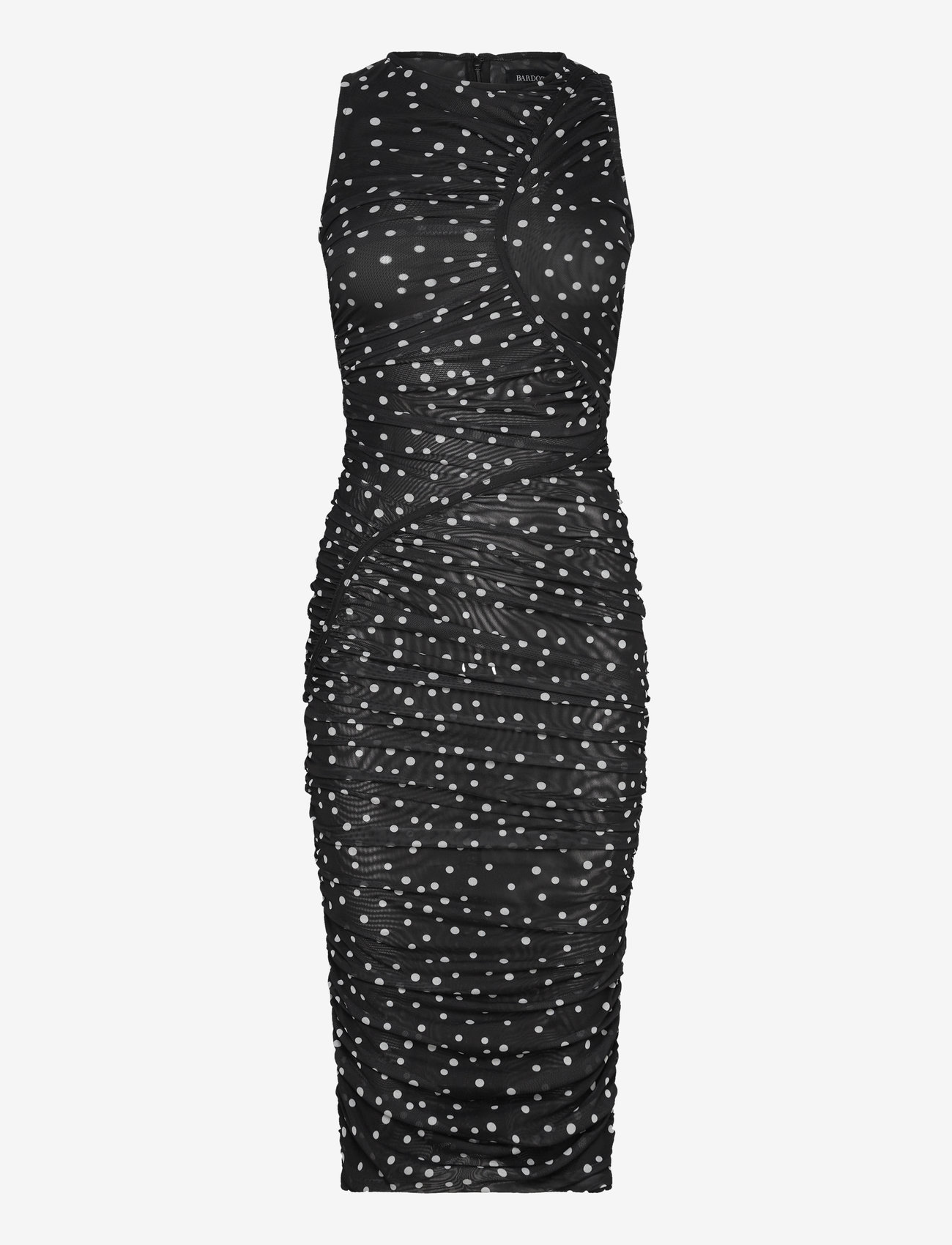 Bardot - FELICIA SPOT MESH MIDI DRESS - black spot - 1