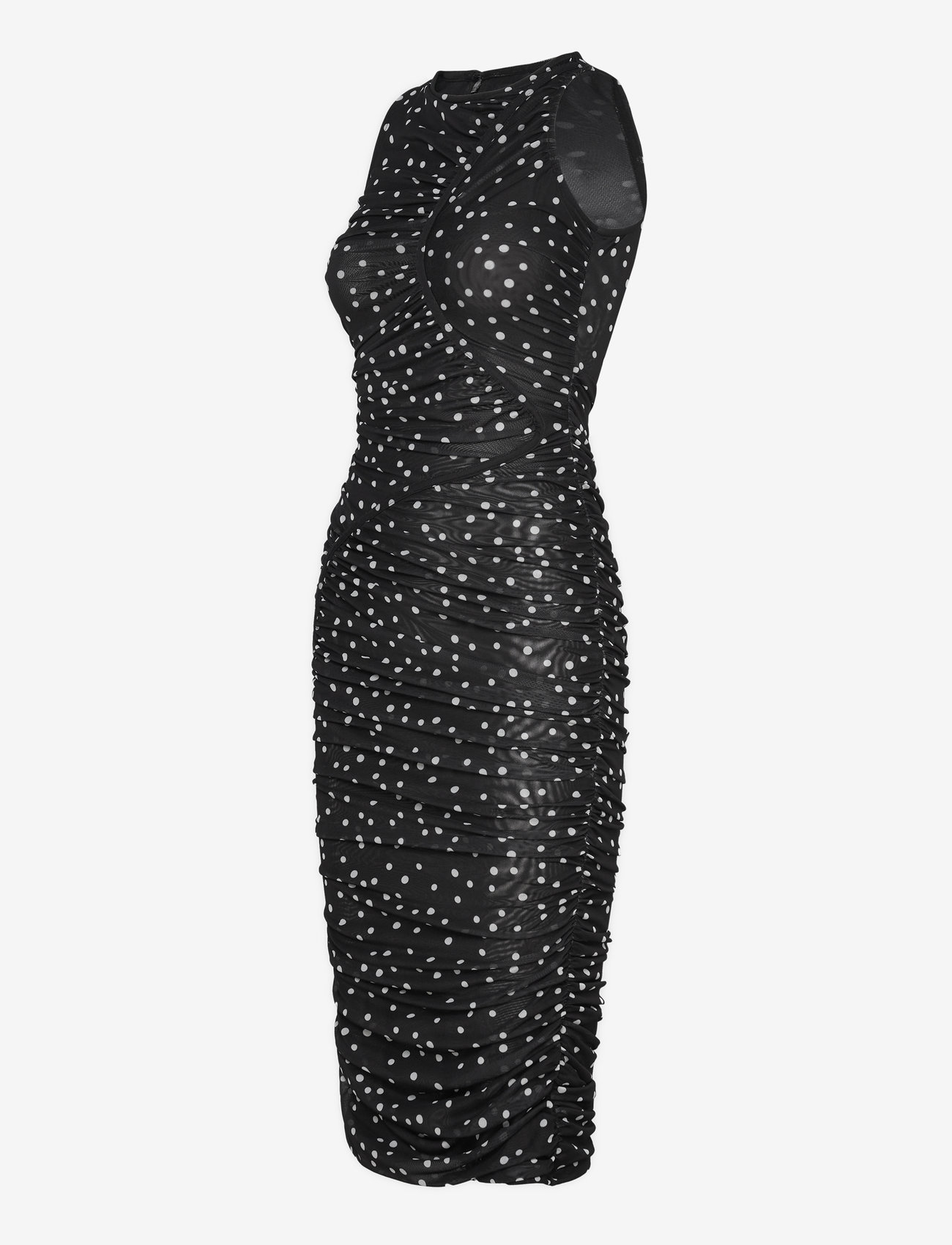 Bardot - FELICIA SPOT MESH MIDI DRESS - black spot - 3