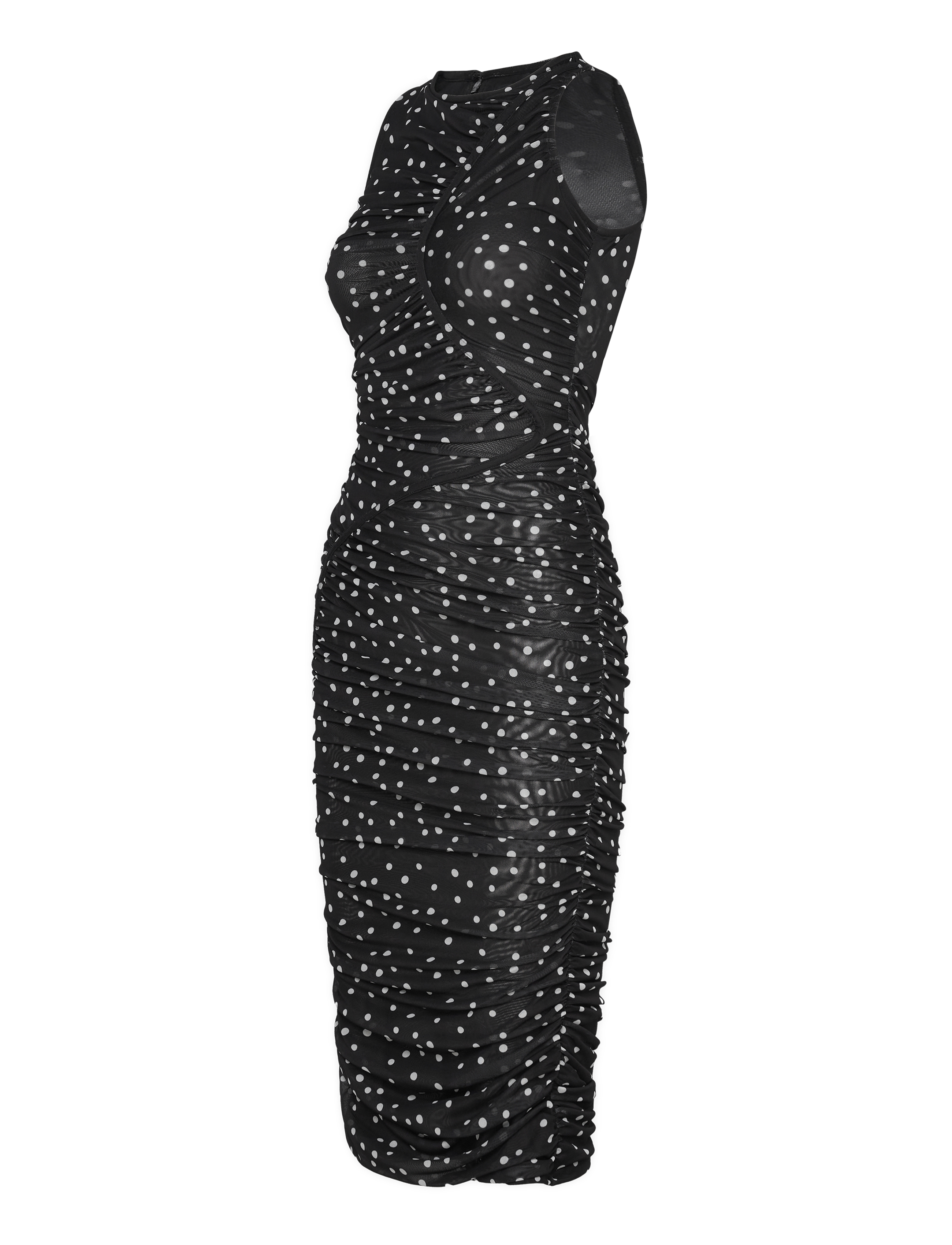 Bardot - FELICIA SPOT MESH MIDI DRESS - festkjoler - black spot - 3
