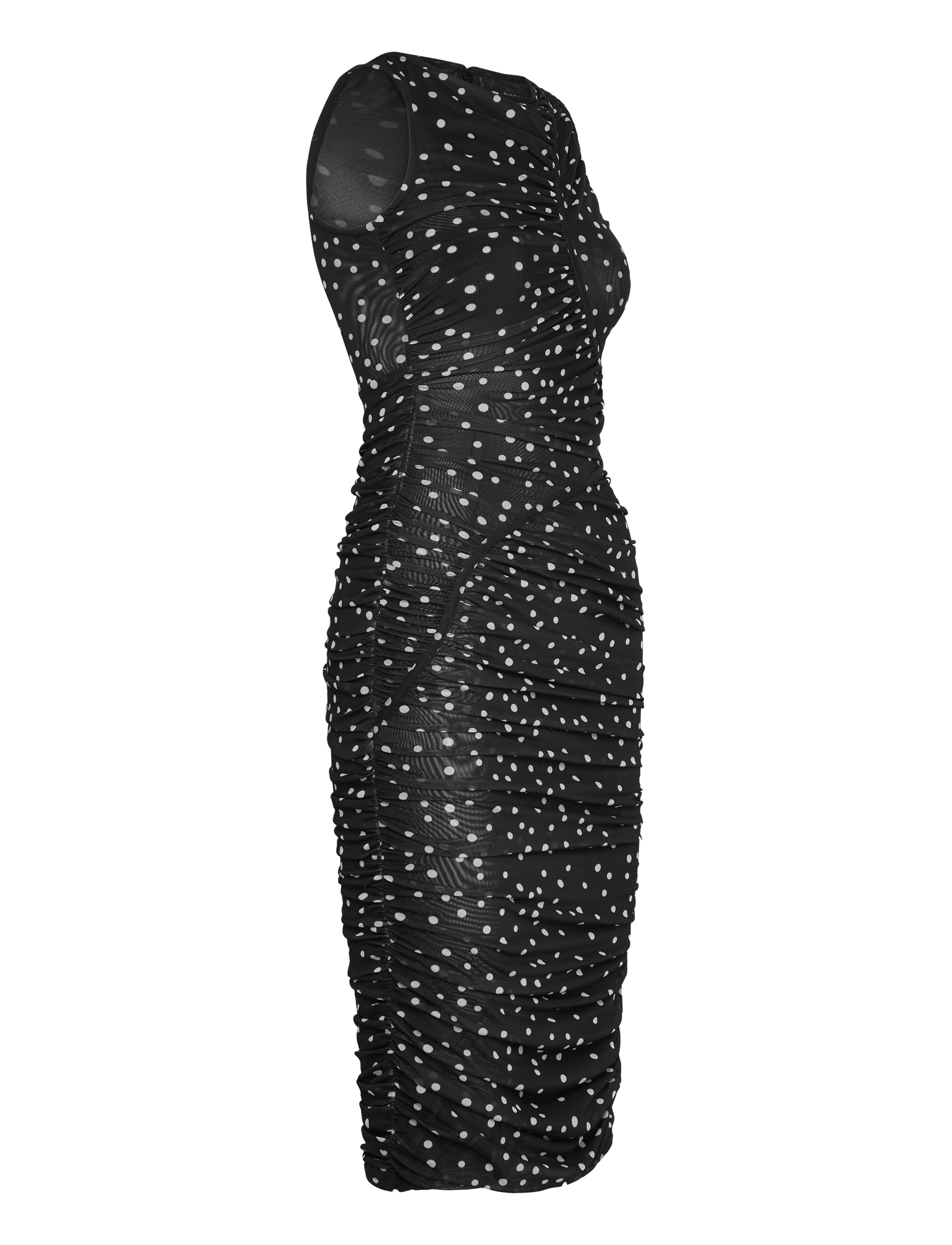 Bardot - FELICIA SPOT MESH MIDI DRESS - festkjoler - black spot - 4