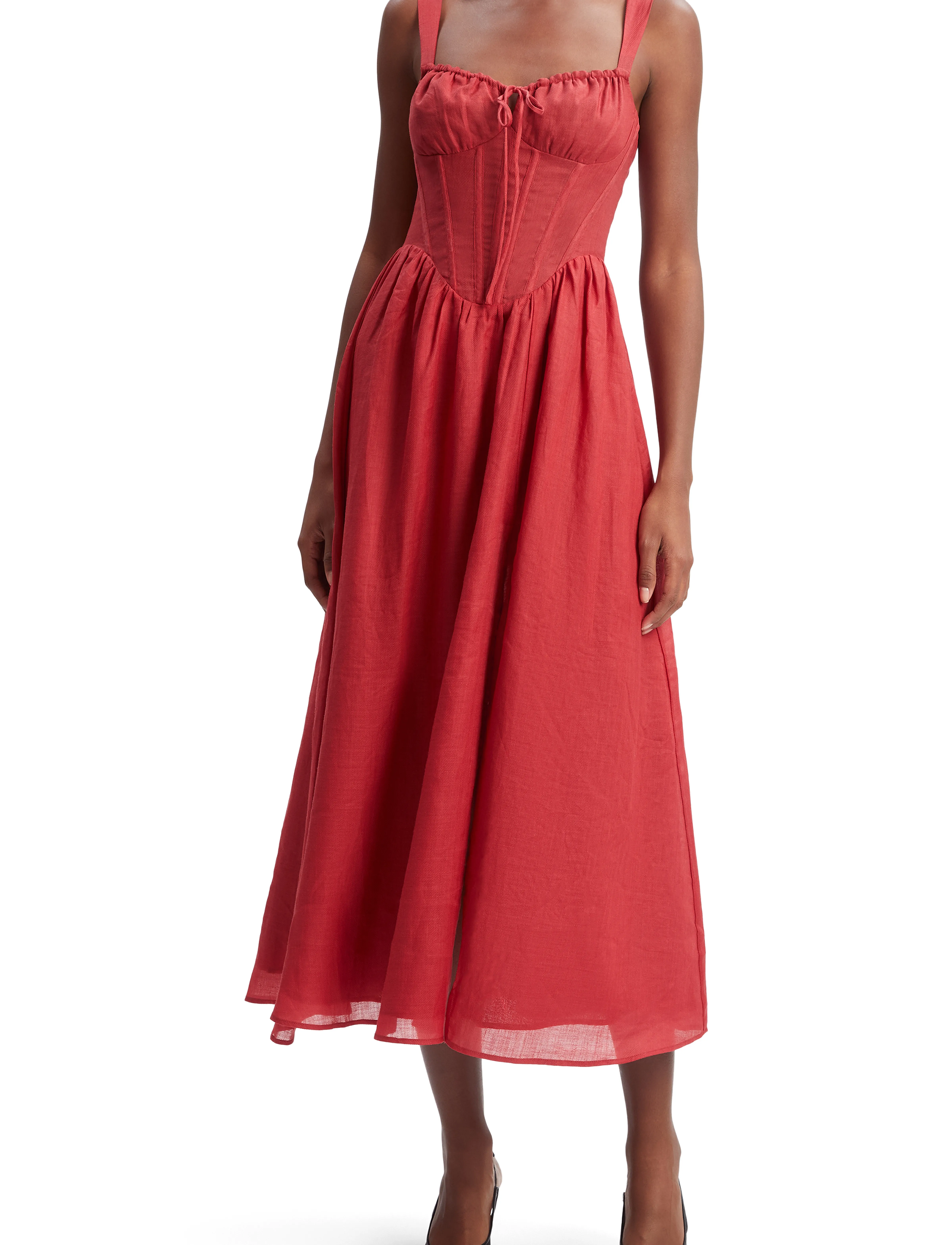 Bardot - ESRA MIDI DRESS - fire red - 4