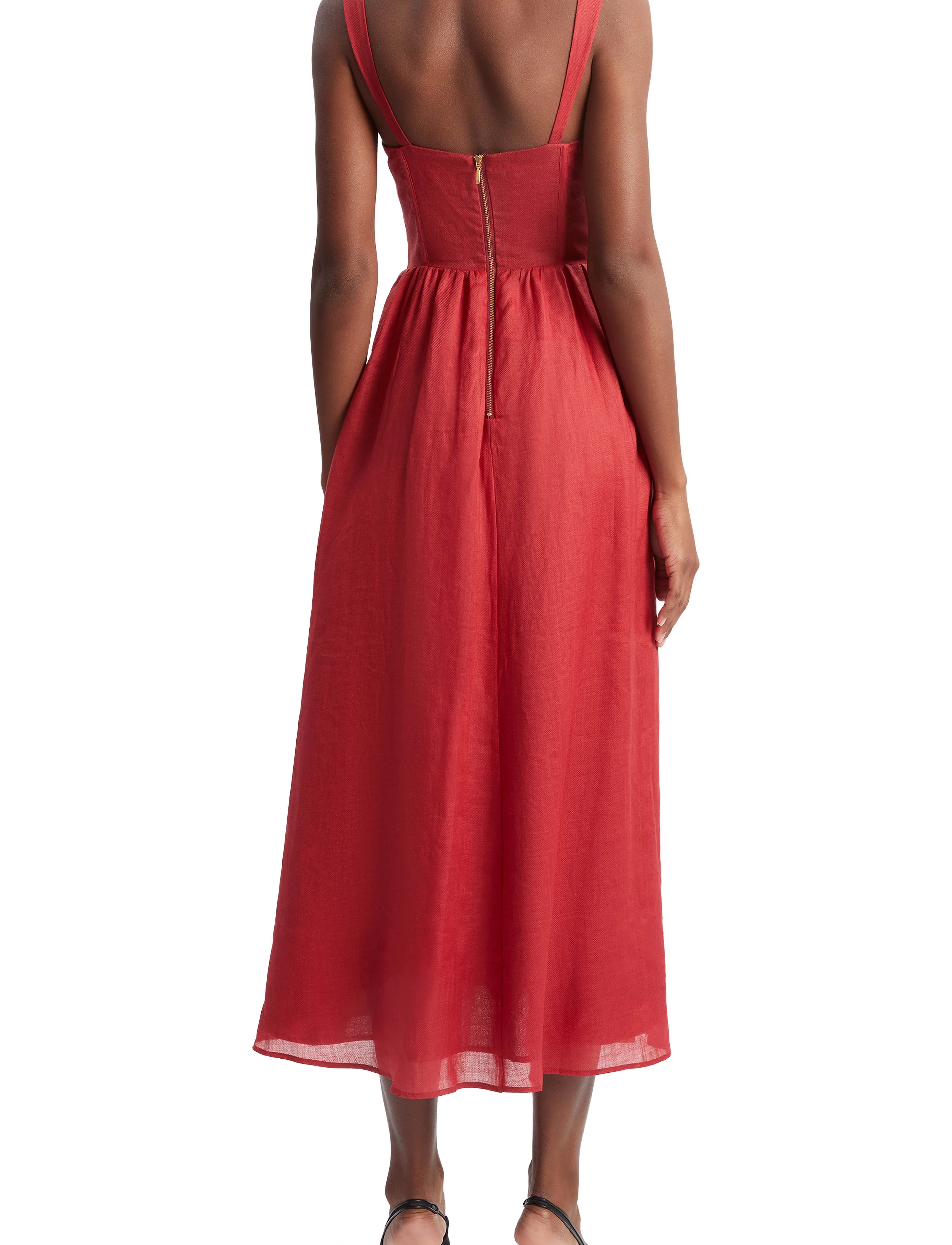 Bardot - ESRA MIDI DRESS - fire red - 5