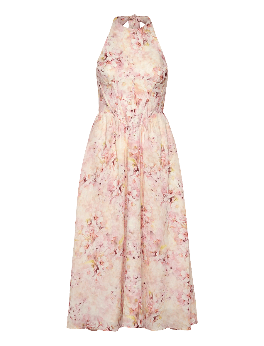 Bardot - KYLEN PRINTED MIDI DRESS - summer dresses - pink floral - 1