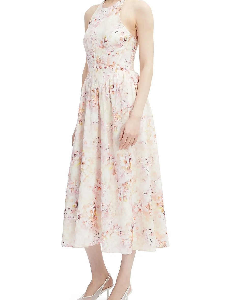Bardot - KYLEN PRINTED MIDI DRESS - summer dresses - pink floral - 3