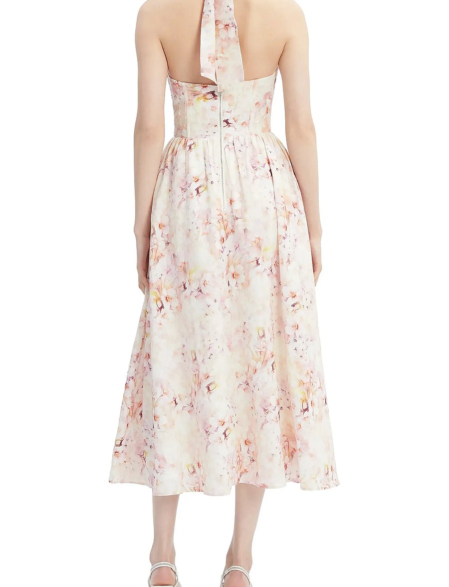 Bardot - KYLEN PRINTED MIDI DRESS - summer dresses - pink floral - 4
