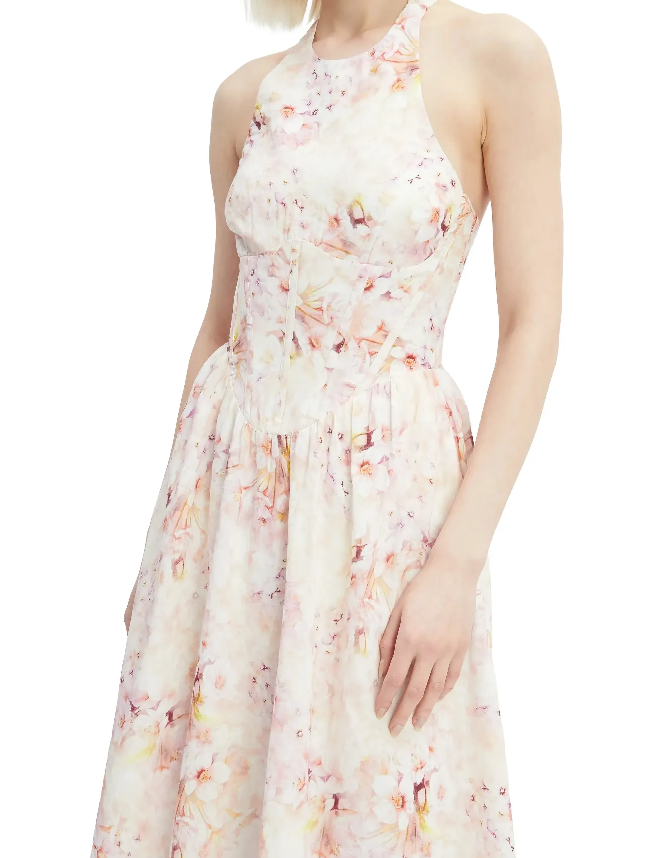 Bardot - KYLEN PRINTED MIDI DRESS - summer dresses - pink floral - 5