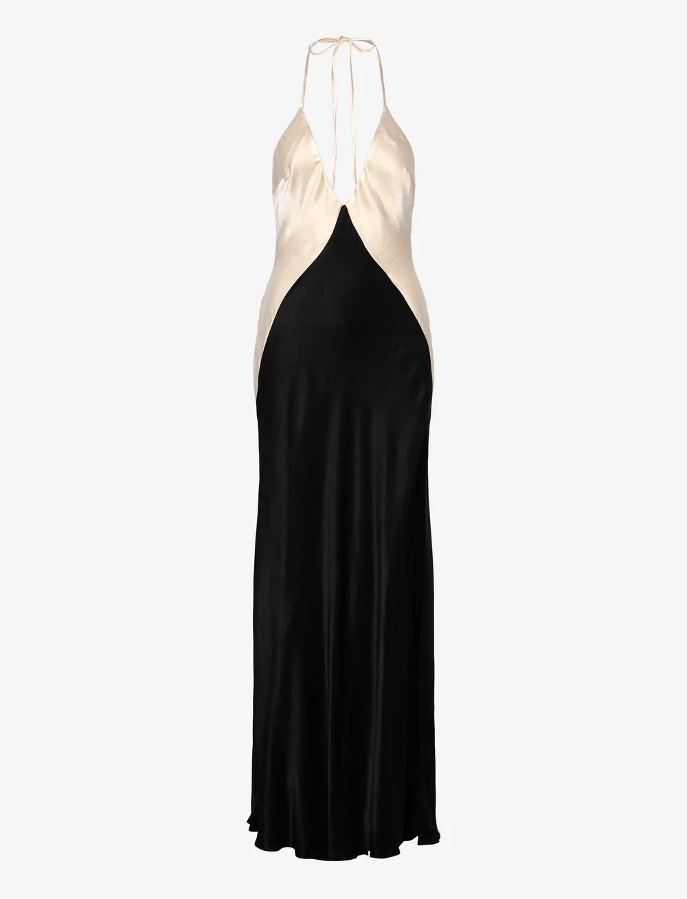 Bardot - YVE CONTRAST HALTER DRESS - maxikleider - black ivory - 0