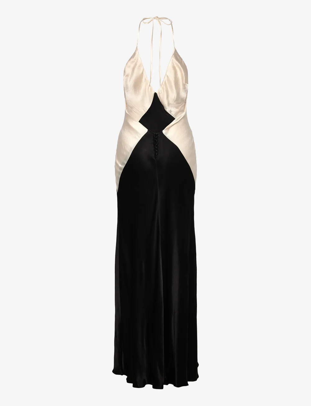 Bardot - YVE CONTRAST HALTER DRESS - maxikleider - black ivory - 1