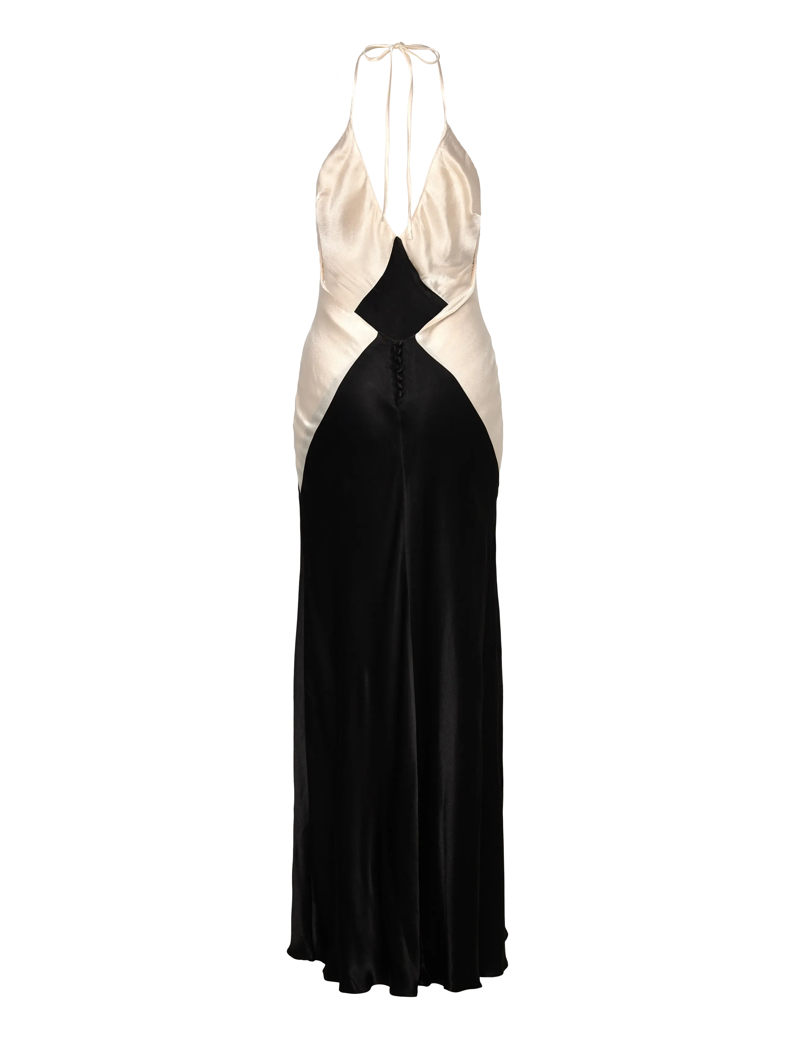 Bardot - YVE CONTRAST HALTER DRESS - black ivory - 1