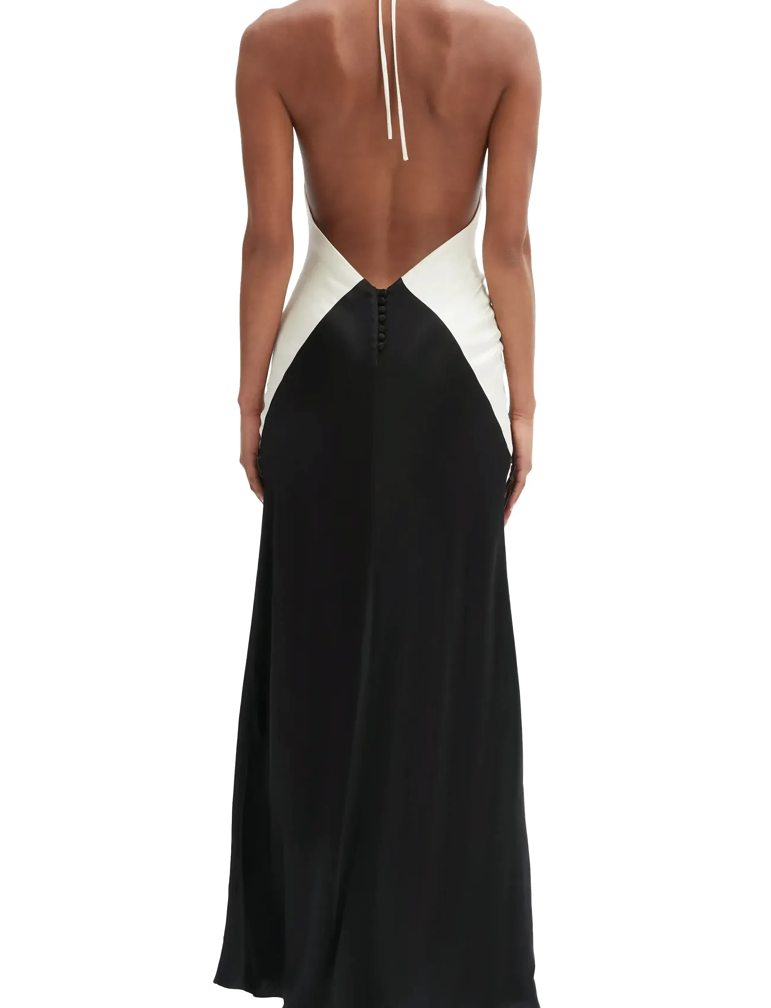 Bardot - YVE CONTRAST HALTER DRESS - black ivory - 3