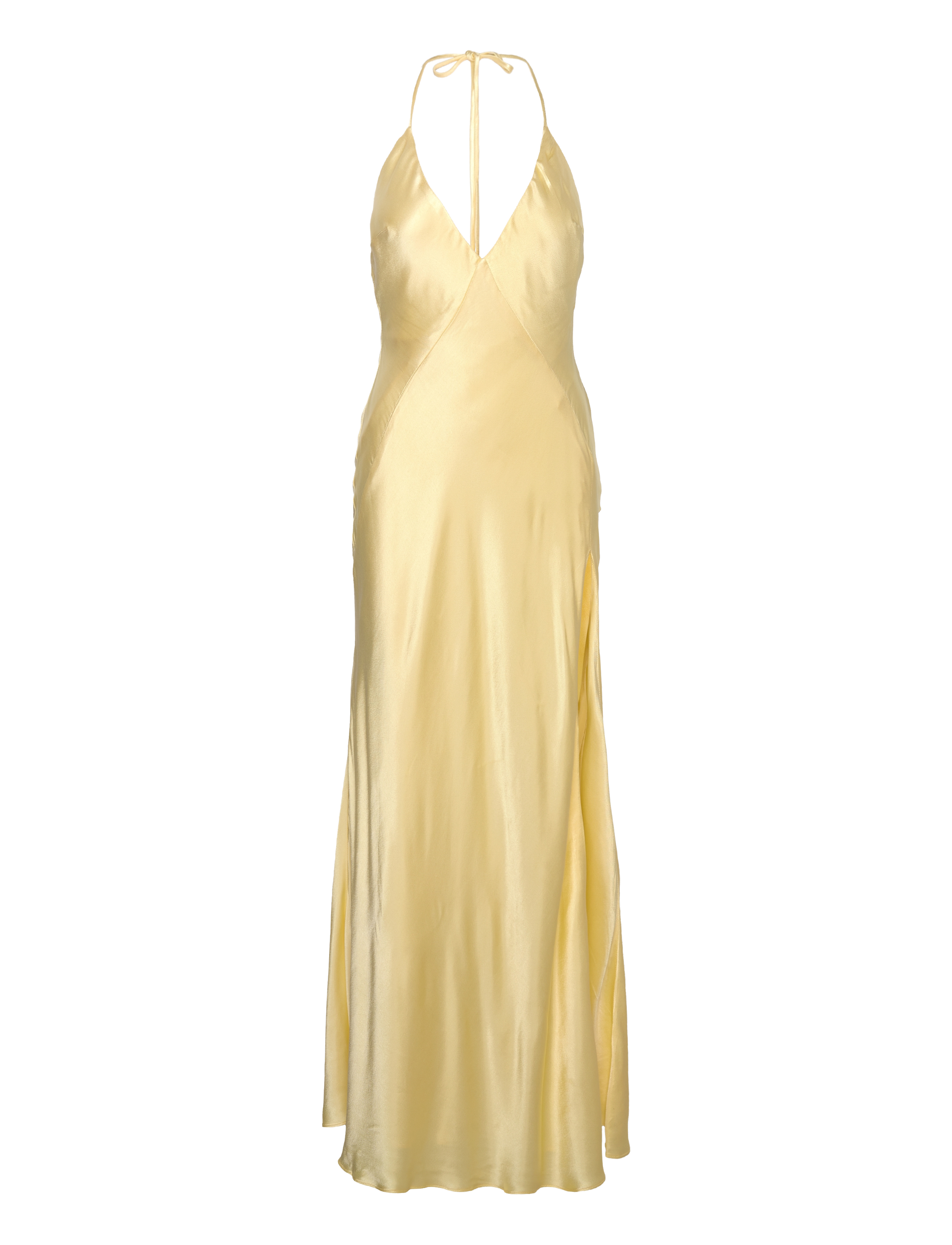YVE HALTER DRESS - CANARY YLW