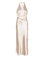 bardot citron halter midi dress Citron Polka Dot Midi Dress In Ivory Spot