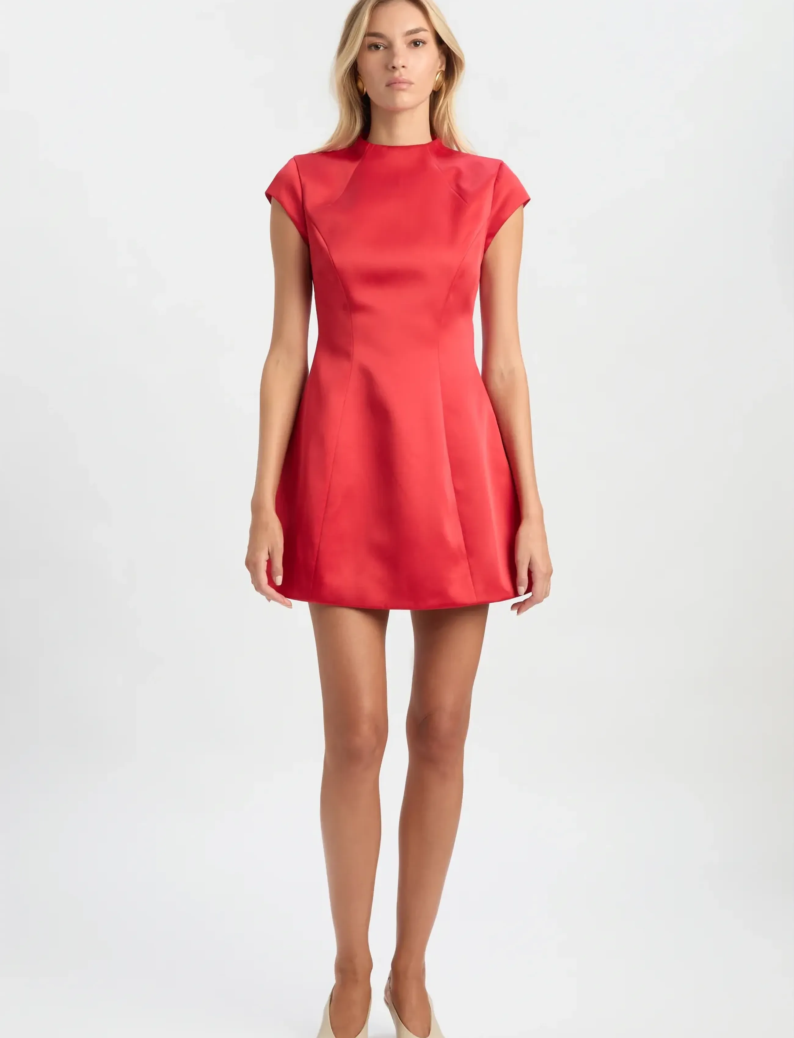 Bardot Delphi Hourglass Satin Dress, 36, Dresses, Rot - Short Frauen