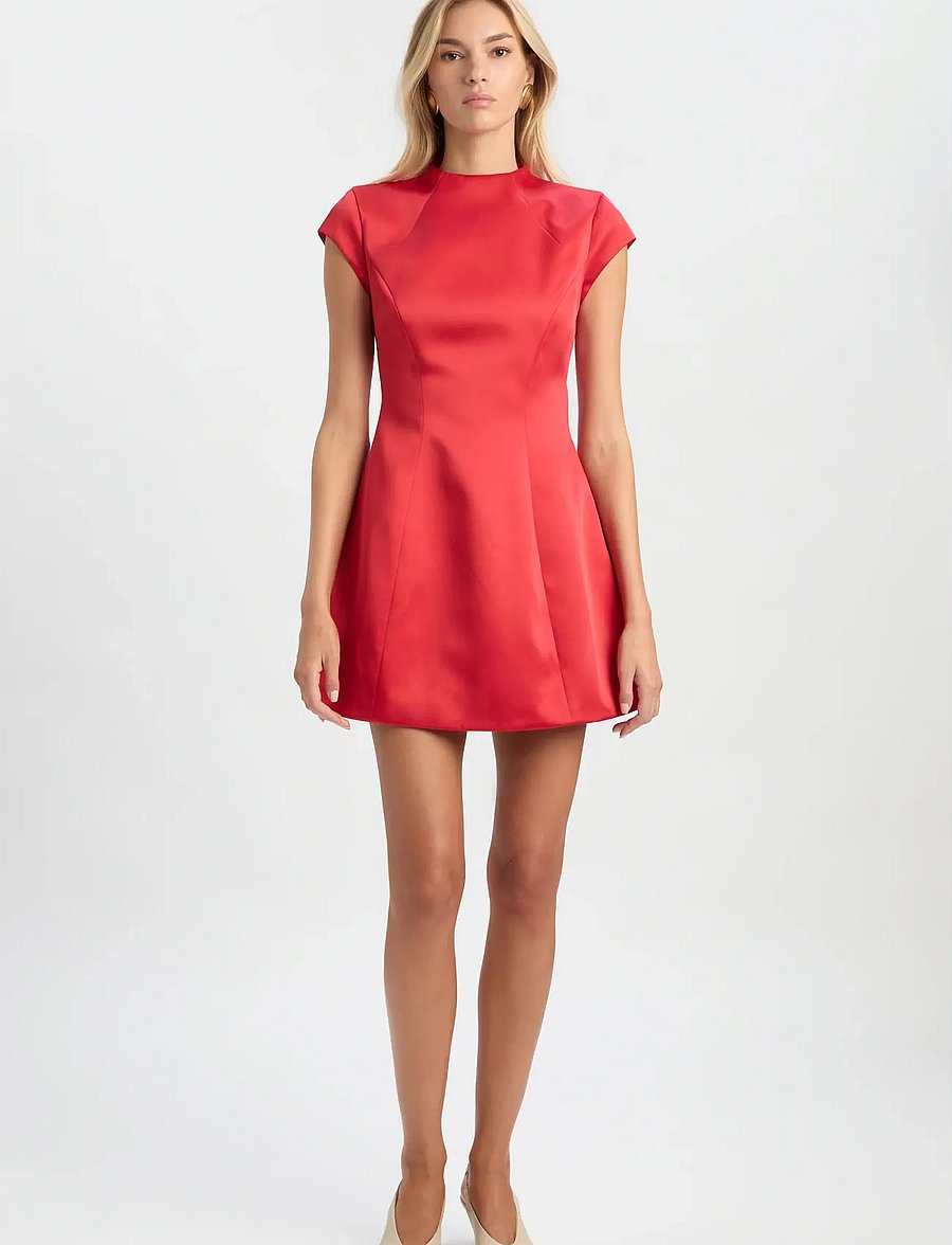 Bardot - DELPHI HOURGLASS SATIN DRESS - partykleider - deep red - 0