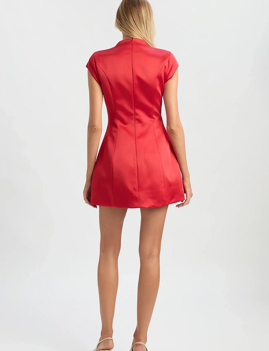Bardot - DELPHI HOURGLASS SATIN DRESS - partykleider - deep red - 4