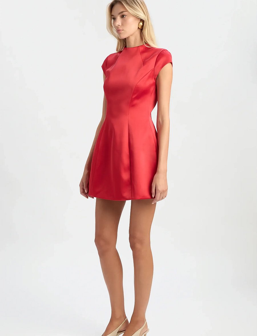 Bardot - DELPHI HOURGLASS SATIN DRESS - partykleider - deep red - 5