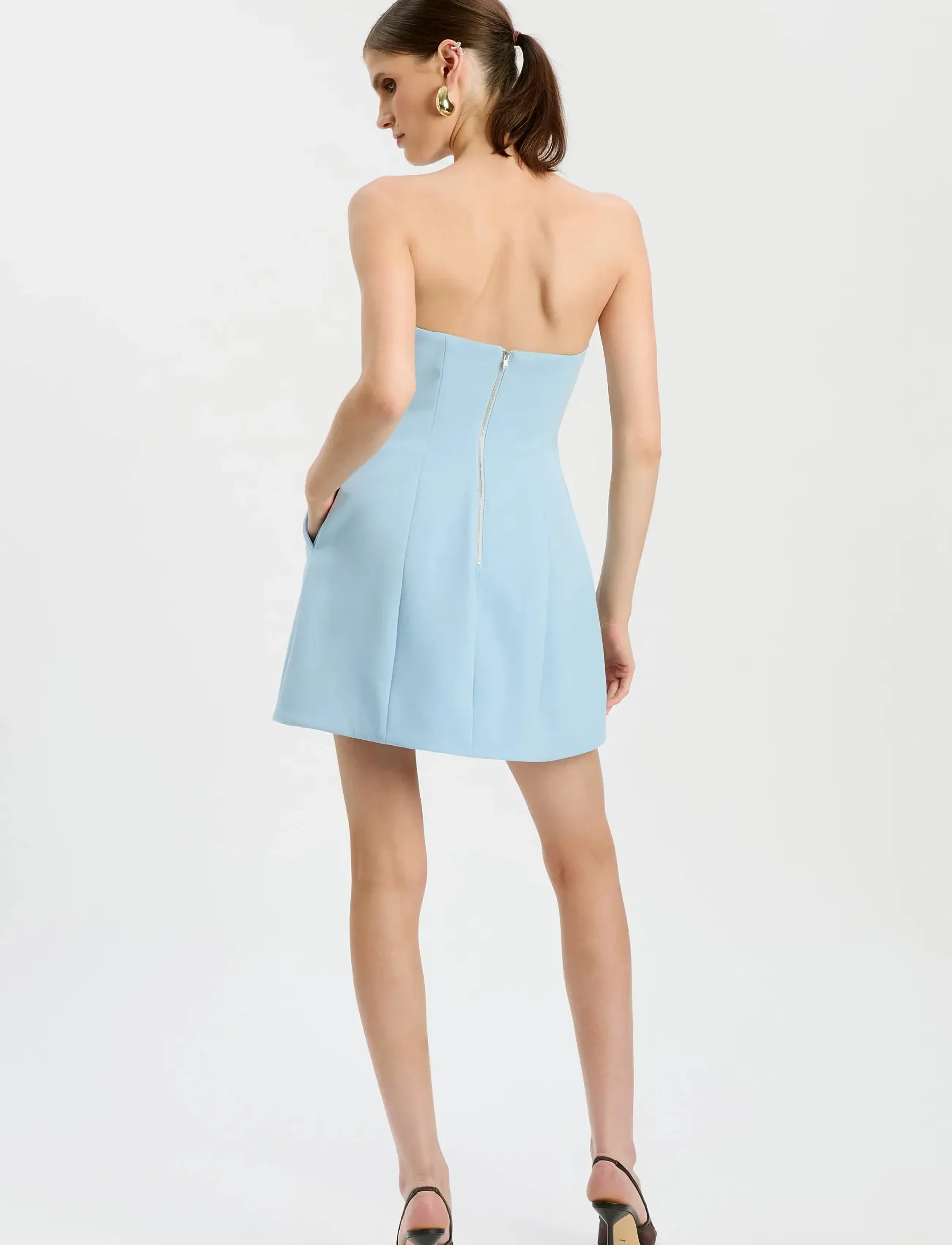 Bardot - KAROLINE HOURGLASS MINI DRESS - cocktailklänningar - soft blue - 4