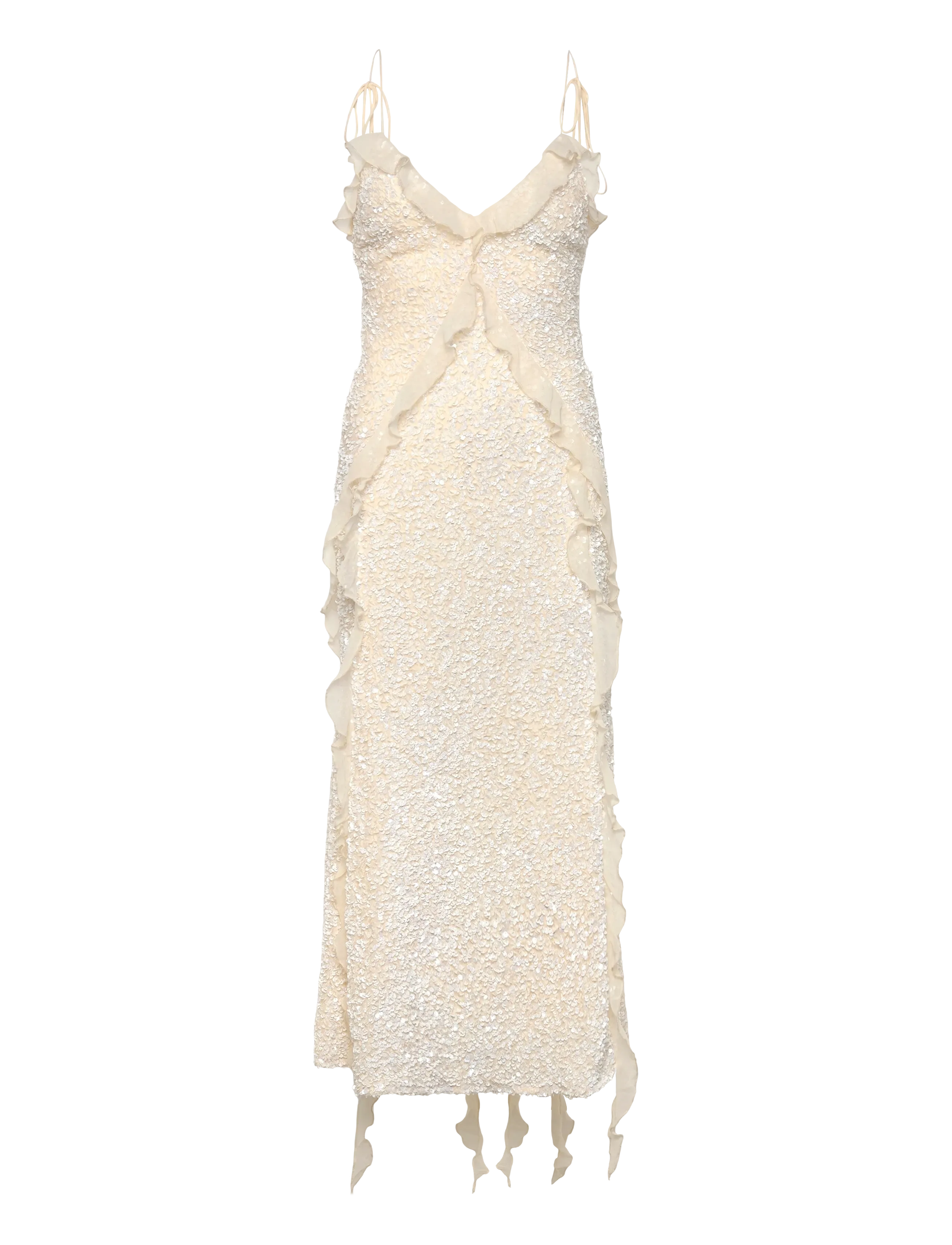 Bardot - MARSELLA RUFFLE MIDI DRESS - ivory - 1
